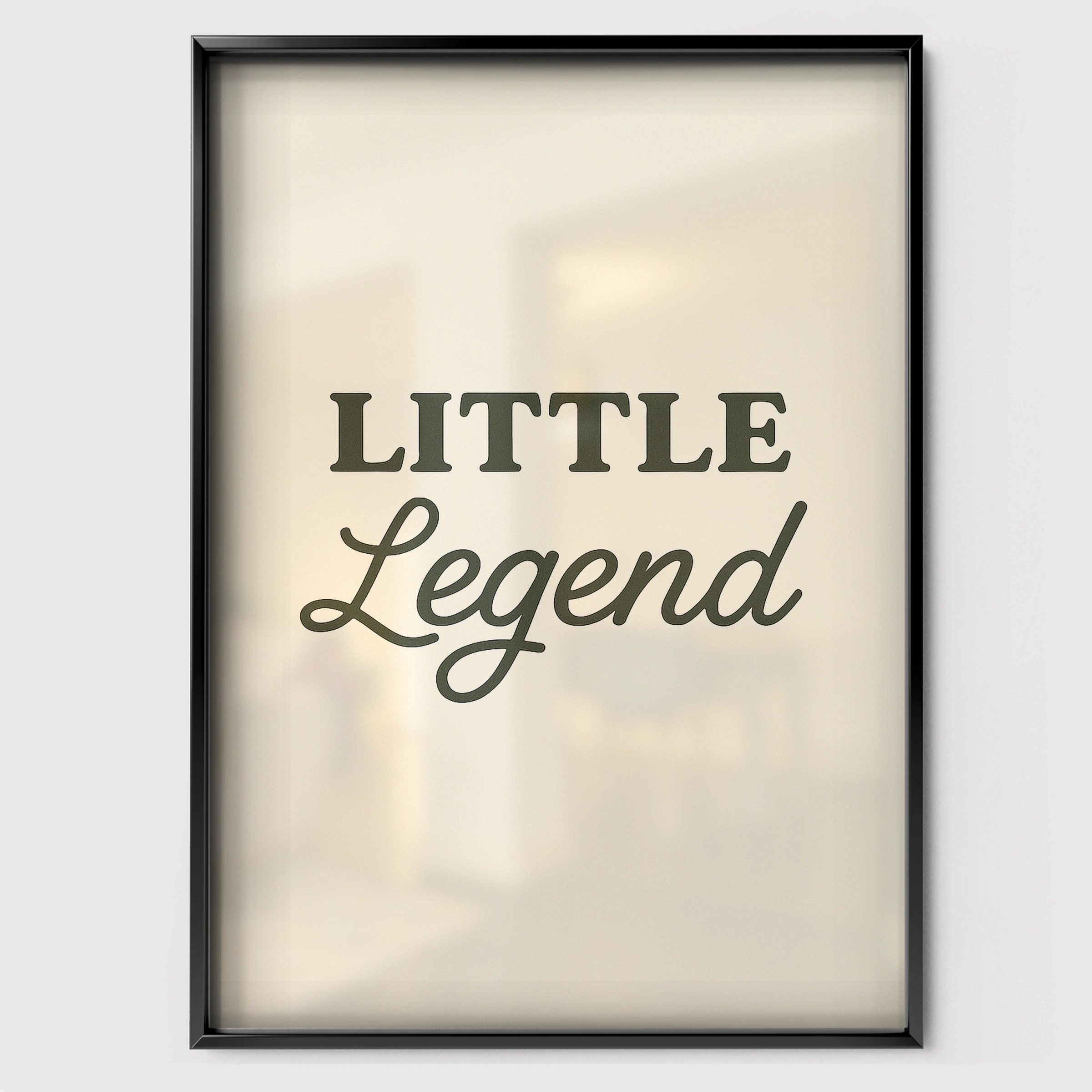 Little Legend Nursery Print - black framed nursery wall art print