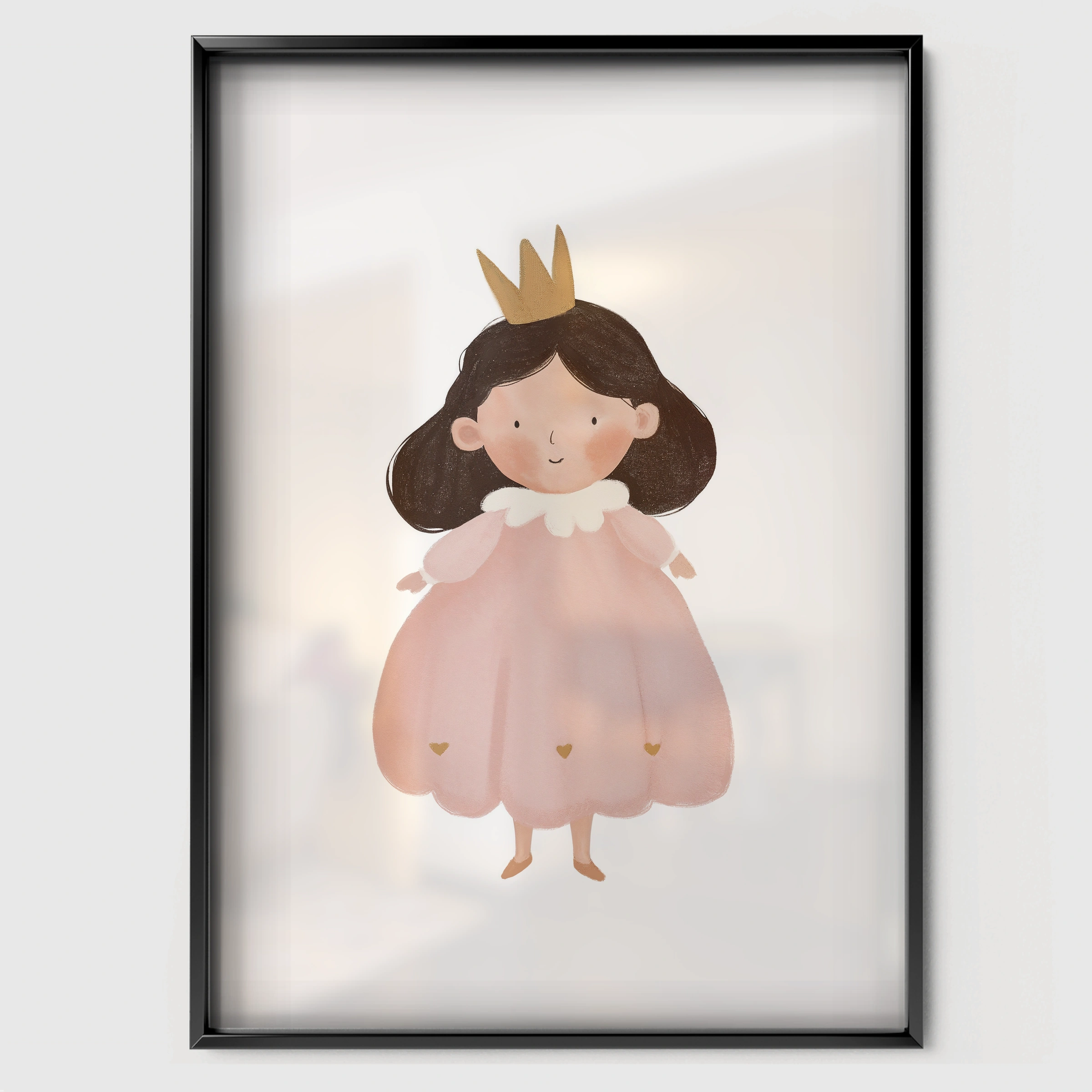 Little Princess Nursery Print - black framed nursery wall art print