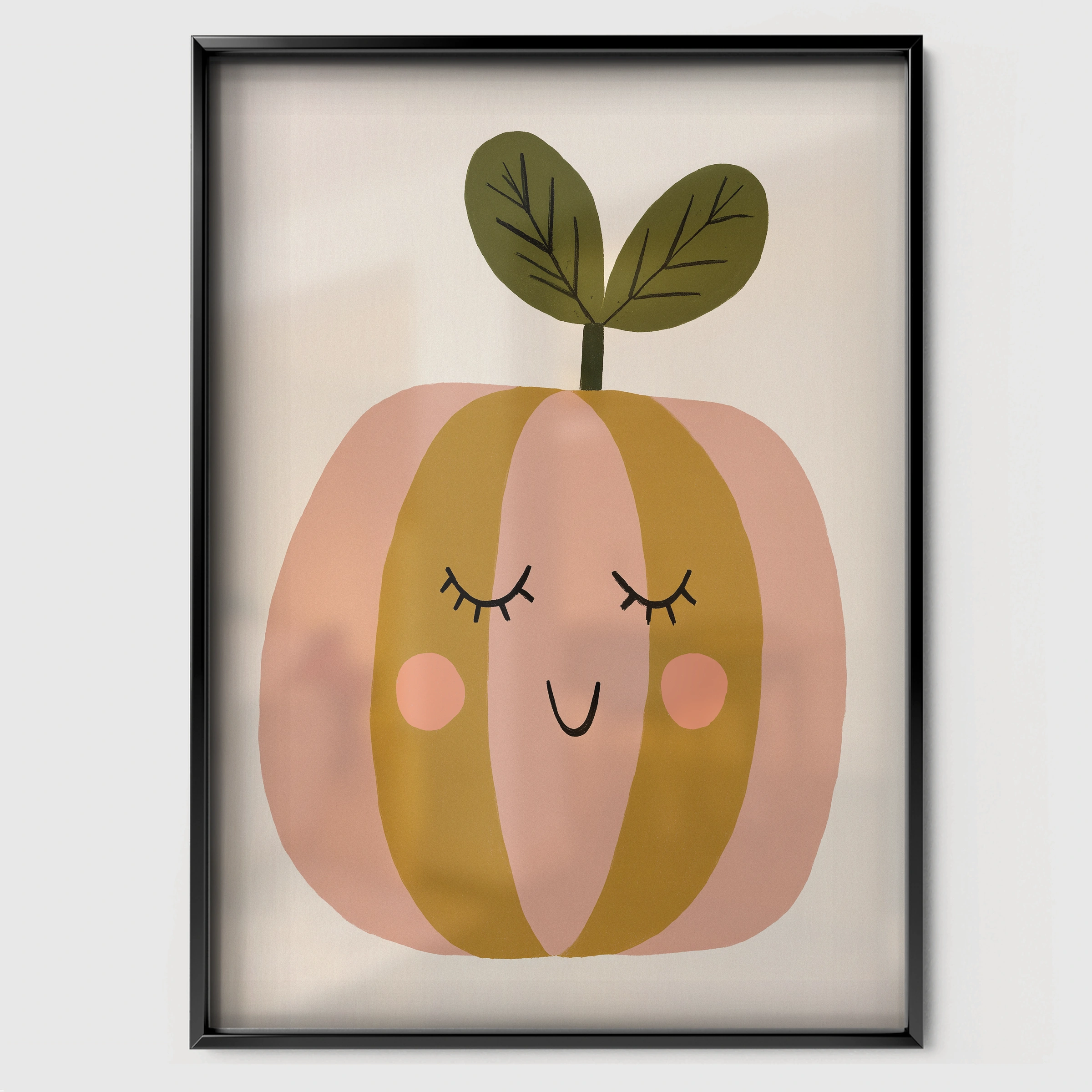 Little Pumpkin Nursery Print - black framed nursery wall art print