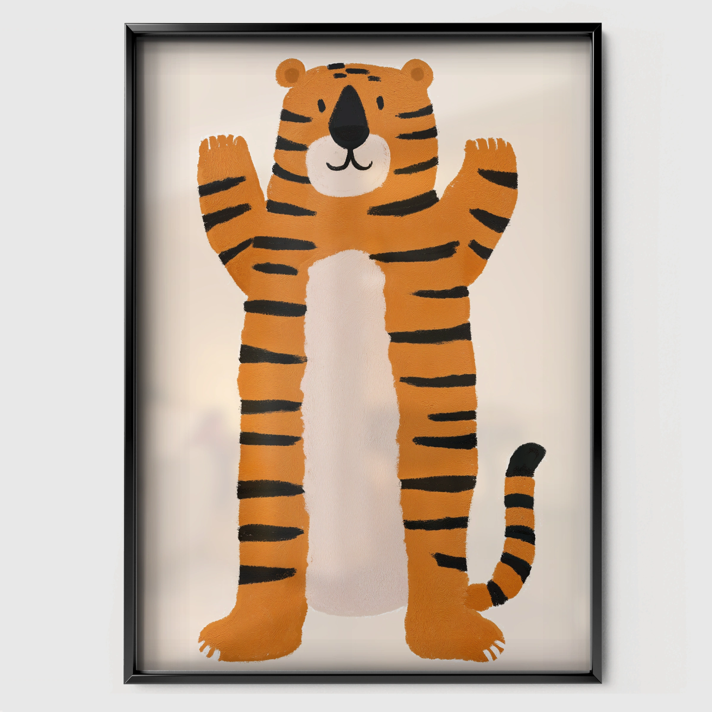 Little Tiger Nursery Print - black framed nursery wall art print