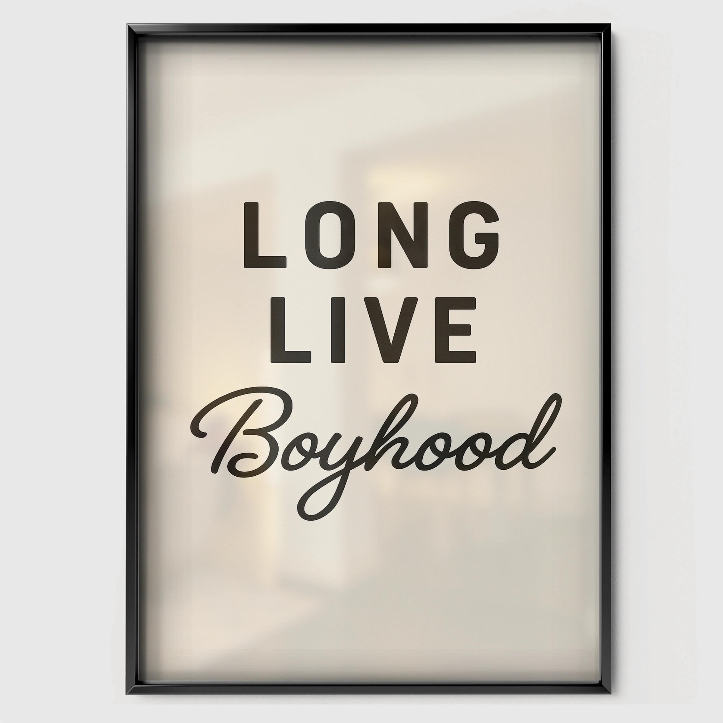 Long Live Boyhood Five Nursery Print - black framed nursery wall art print