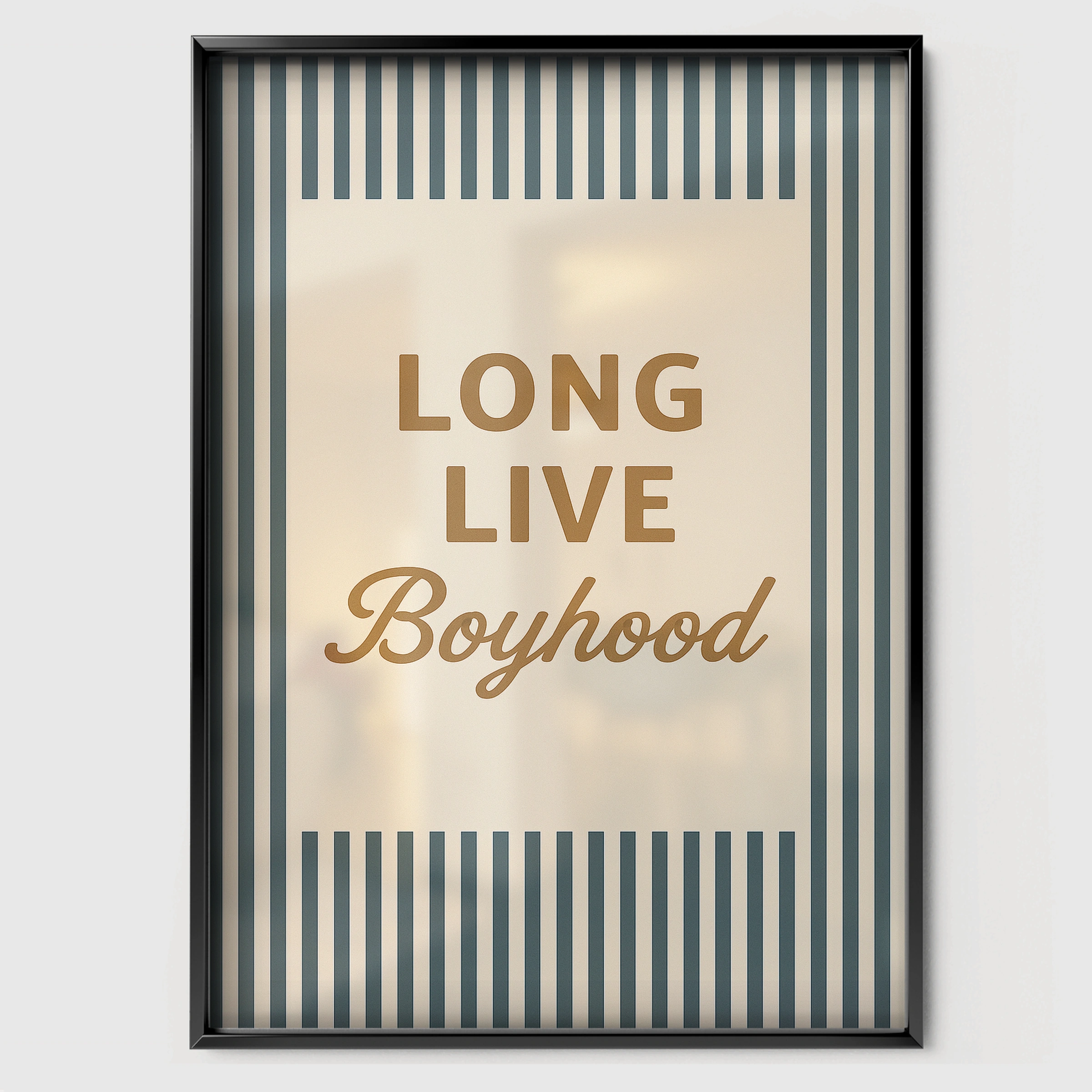 Long Live Boyhood Four Nursery Print - black framed nursery wall art print
