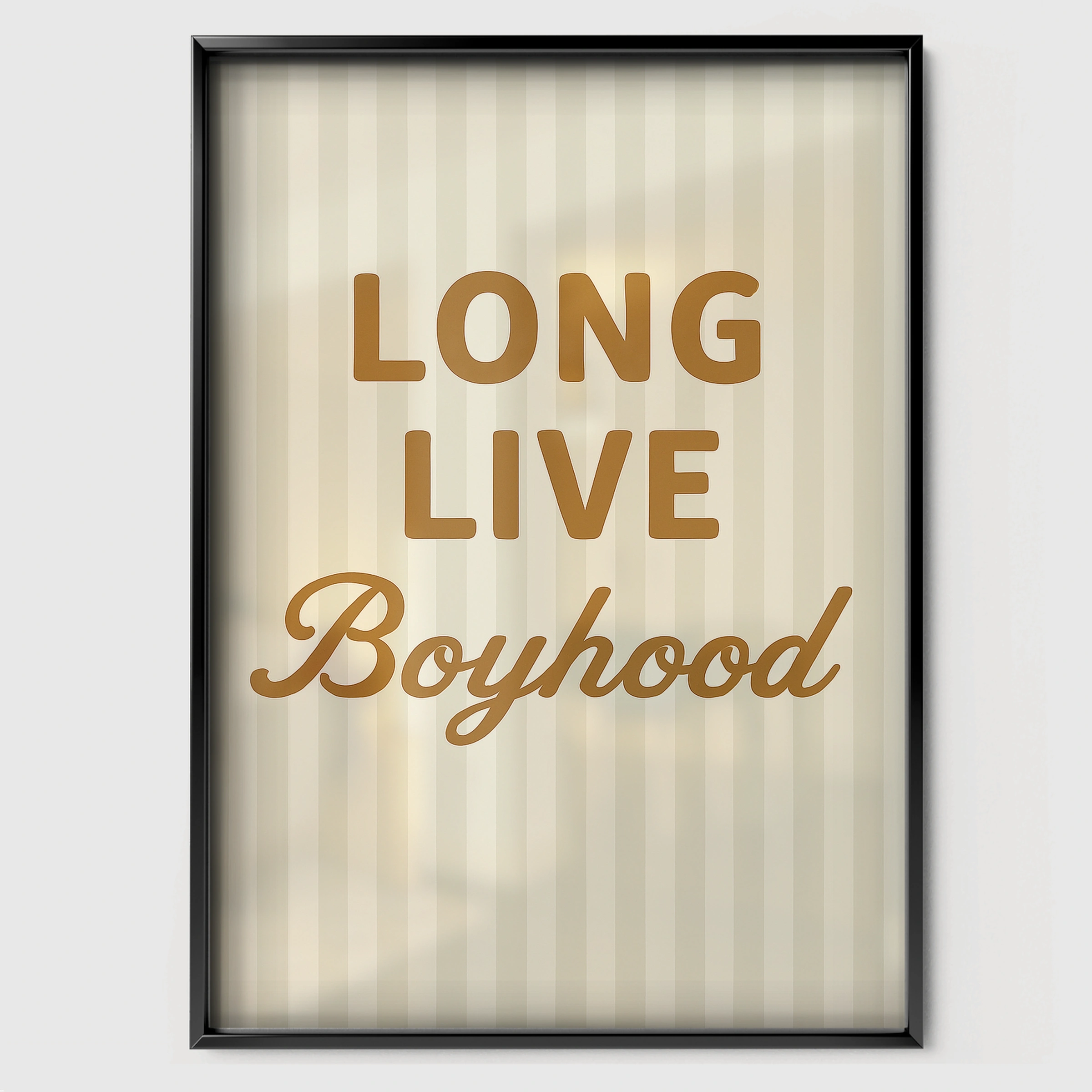 Long Live Boyhood Nursery Print - black framed nursery wall art print