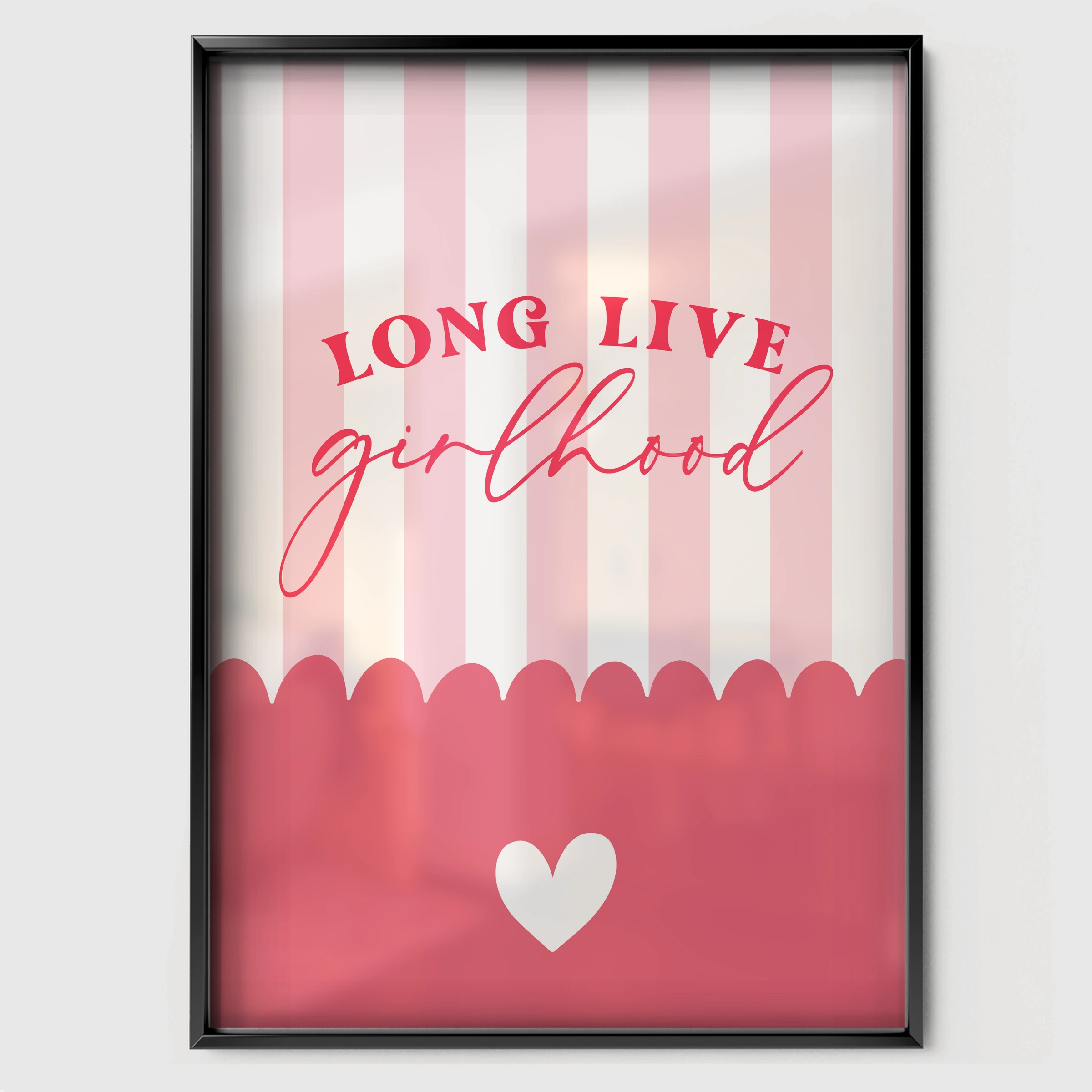 Long Live Girlhood Nursery Print - black framed nursery wall art print