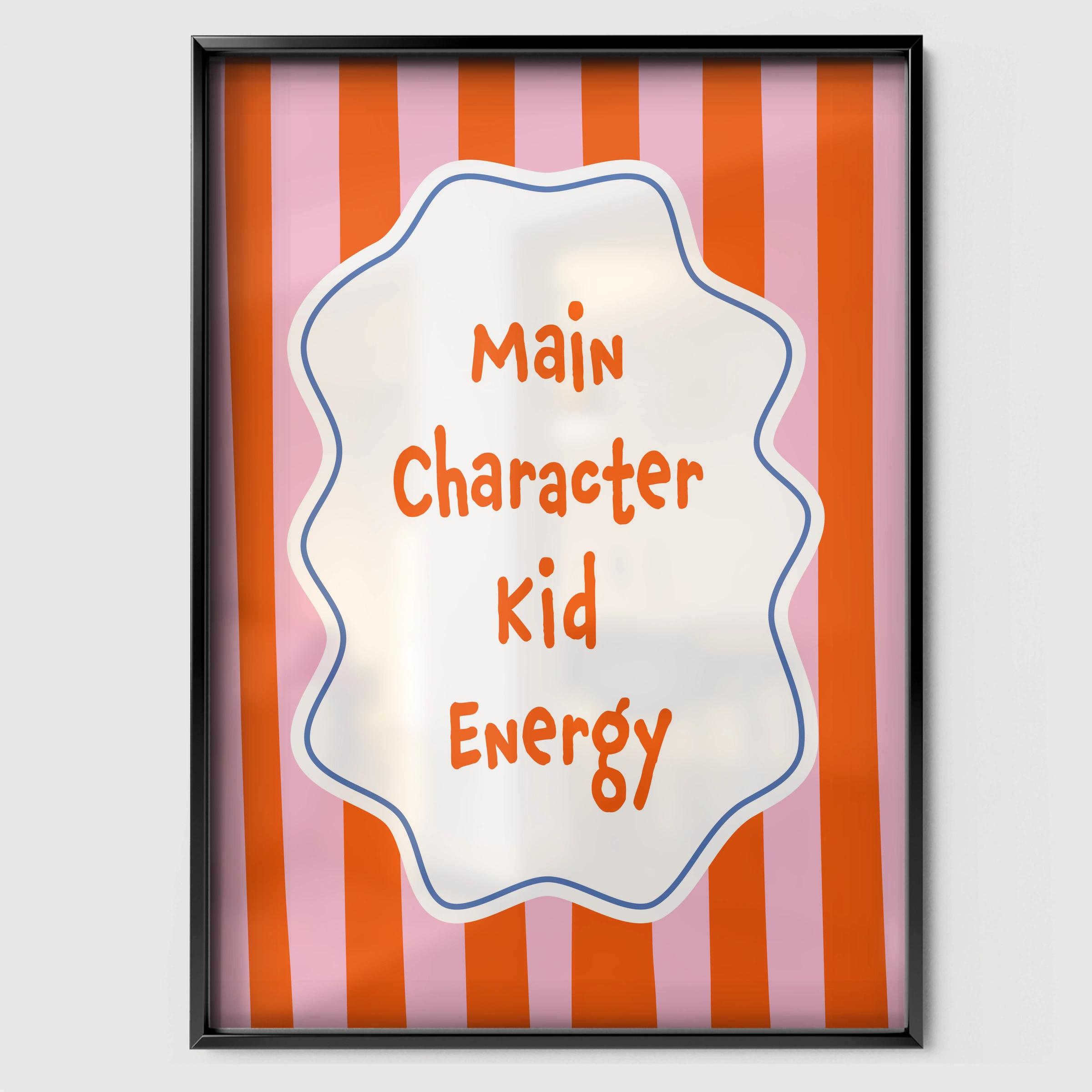 Main Character Kid Energy Nursery Print - black framed nursery wall art print