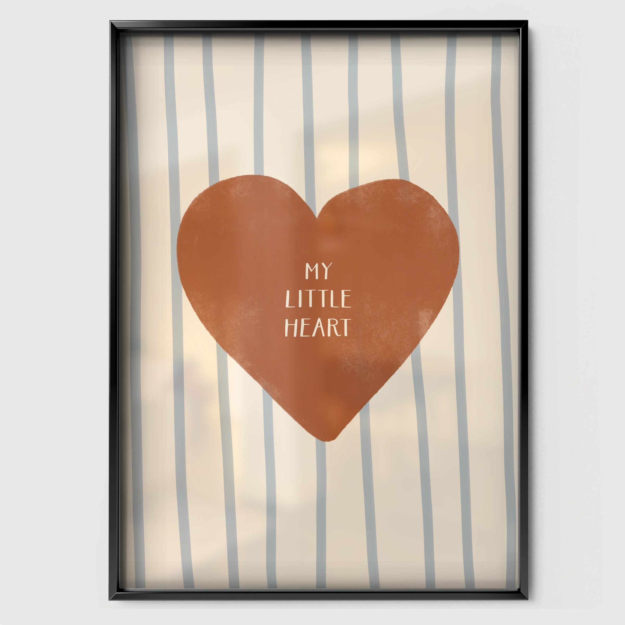 My Little Heart Nursery Print - black framed nursery wall art print