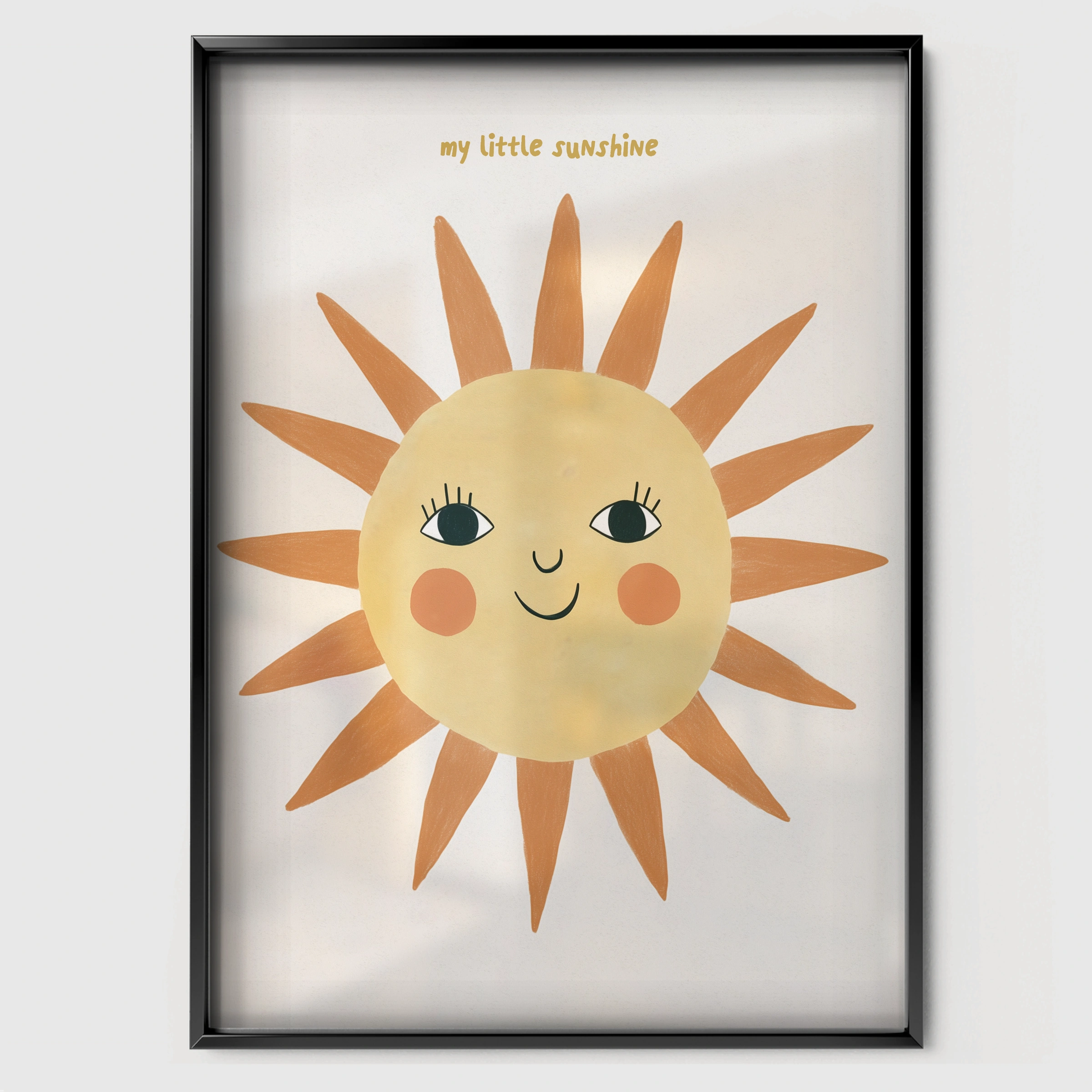 My Little Sunshine Nursery Print - black framed nursery wall art print
