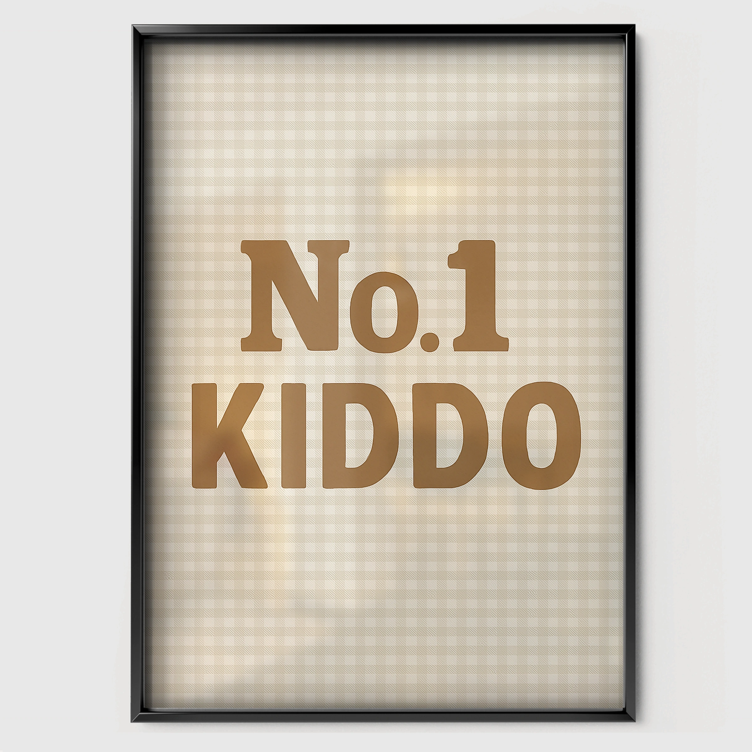 No.1 Kiddo Three Nursery Print - black framed nursery wall art print