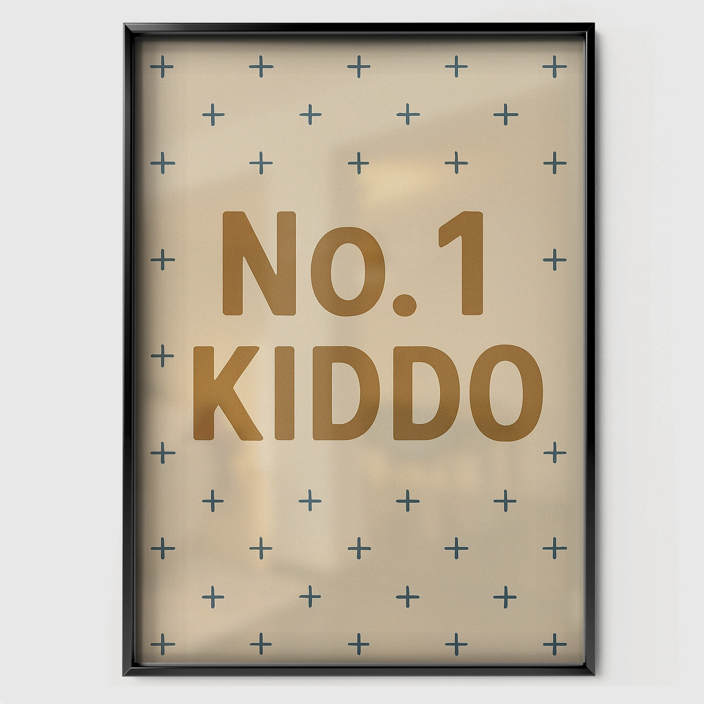 No.1 Kiddo Two Nursery Print - black framed nursery wall art print