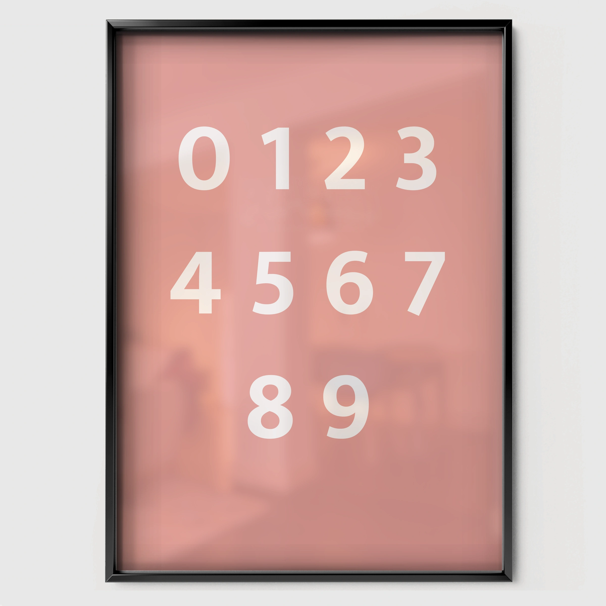 Numbers Chart Nursery Print - black framed nursery wall art print