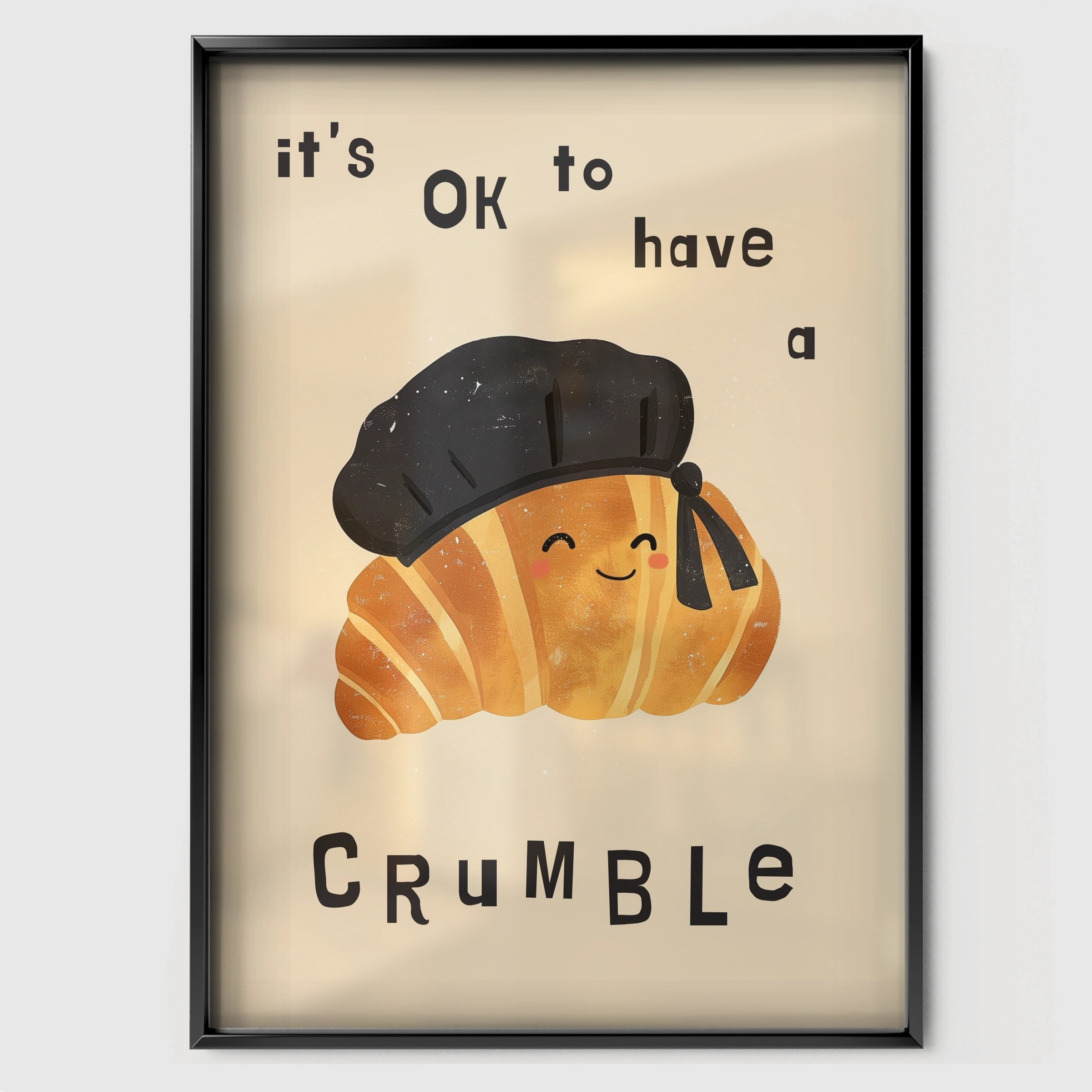 OK to Have a Crumble Nursery Print - black framed nursery wall art print