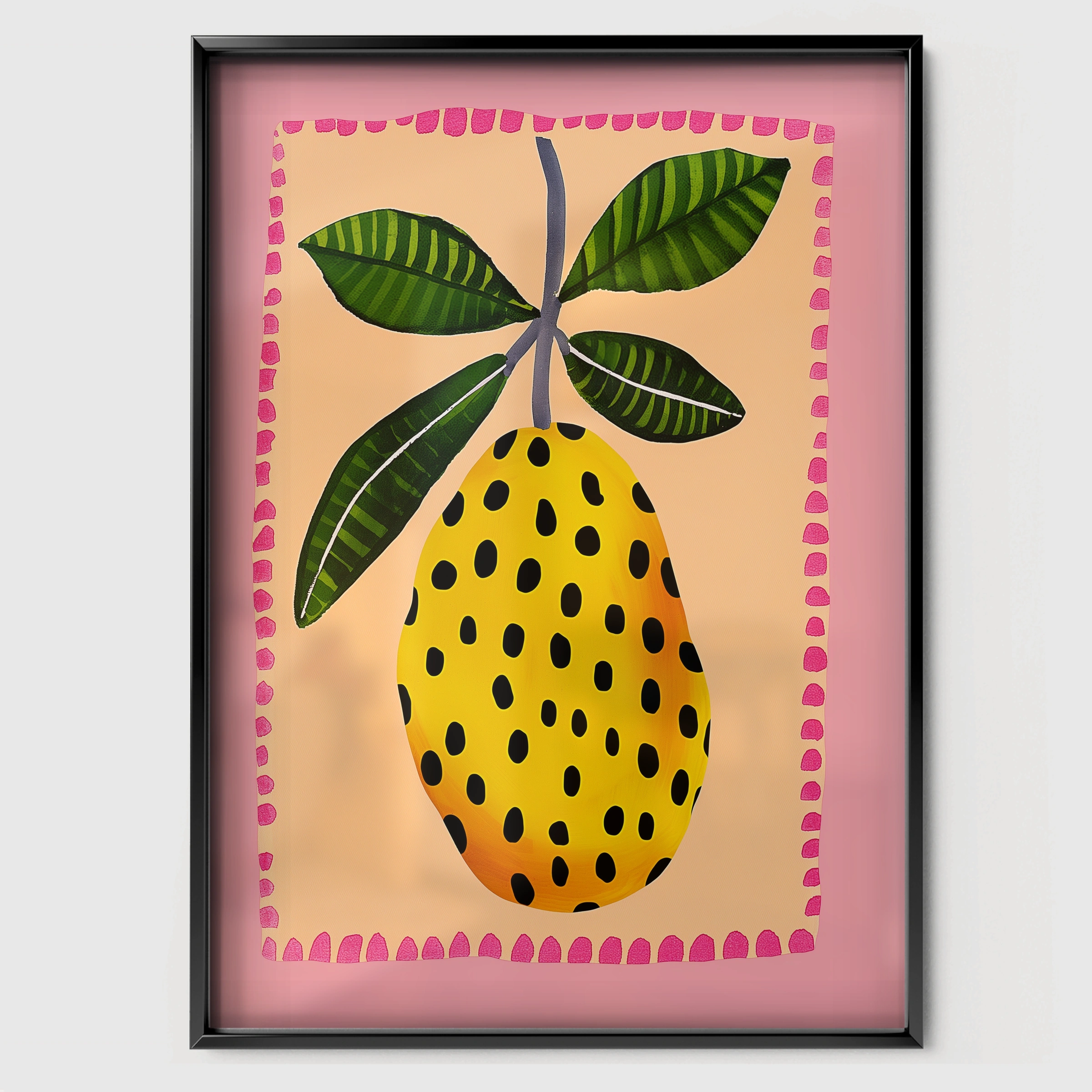 Painted Lemon Nursery Print - black framed nursery wall art print