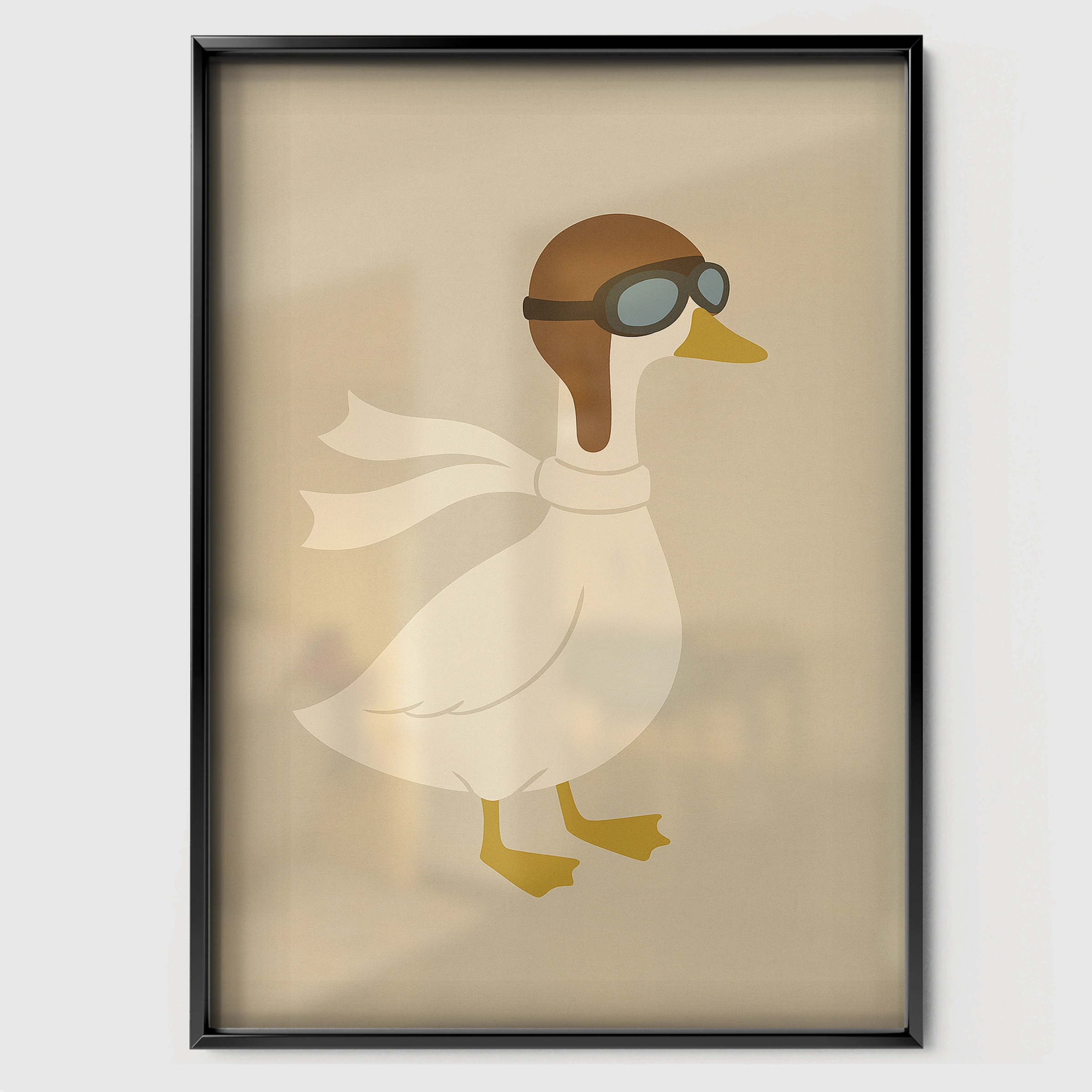 Pilot Goose Nursery Print - black framed nursery wall art print