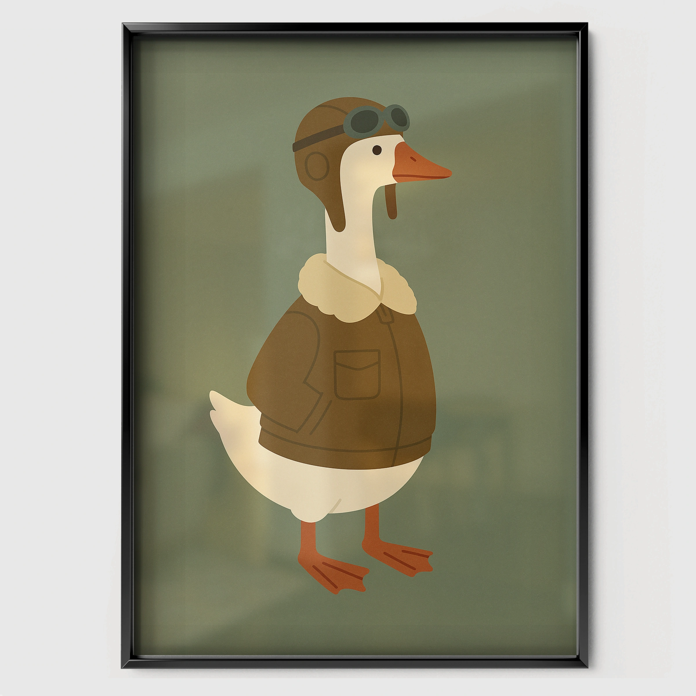 Pilot Goose Three Nursery Print - black framed nursery wall art print