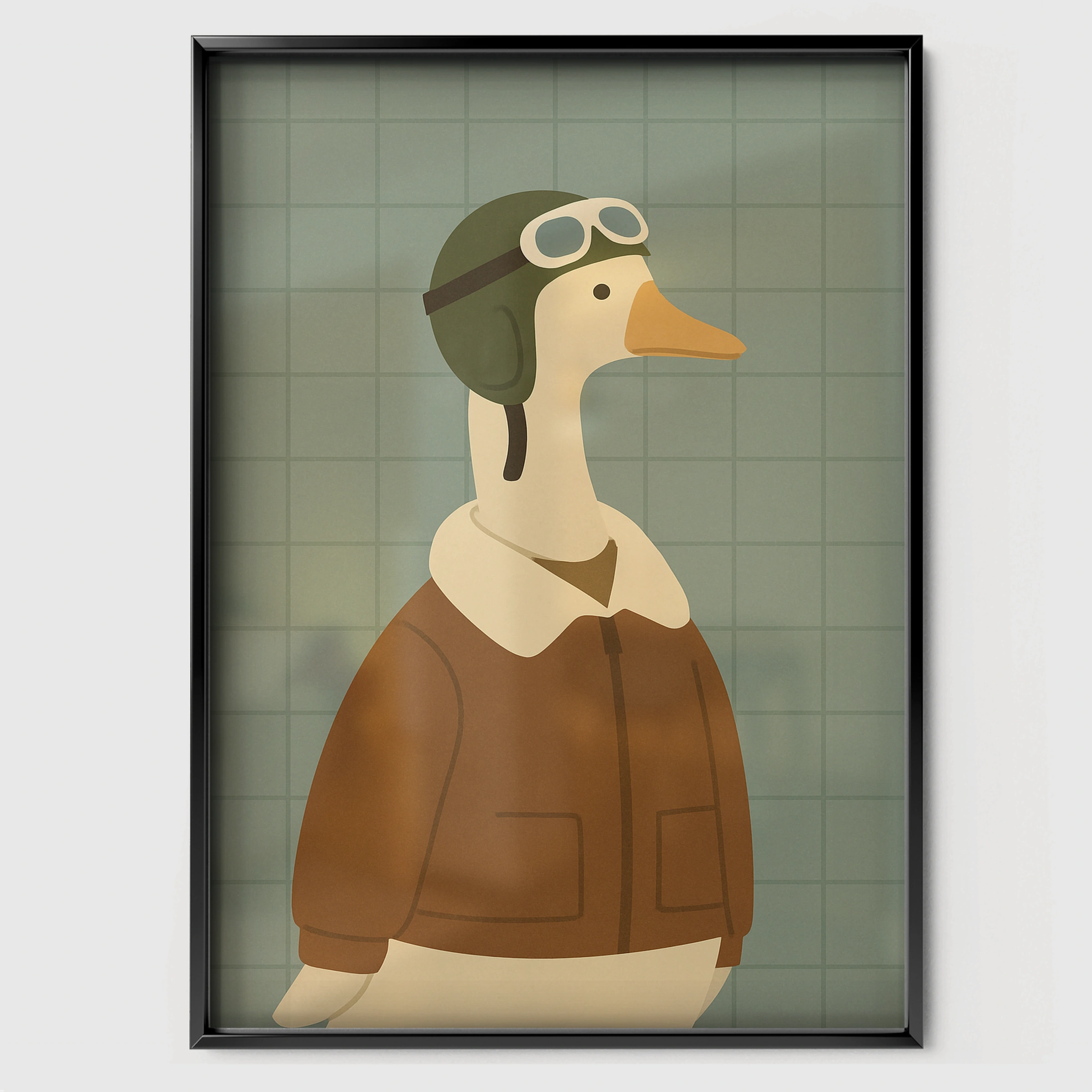 Pilot Goose Two Nursery Print - black framed nursery wall art print