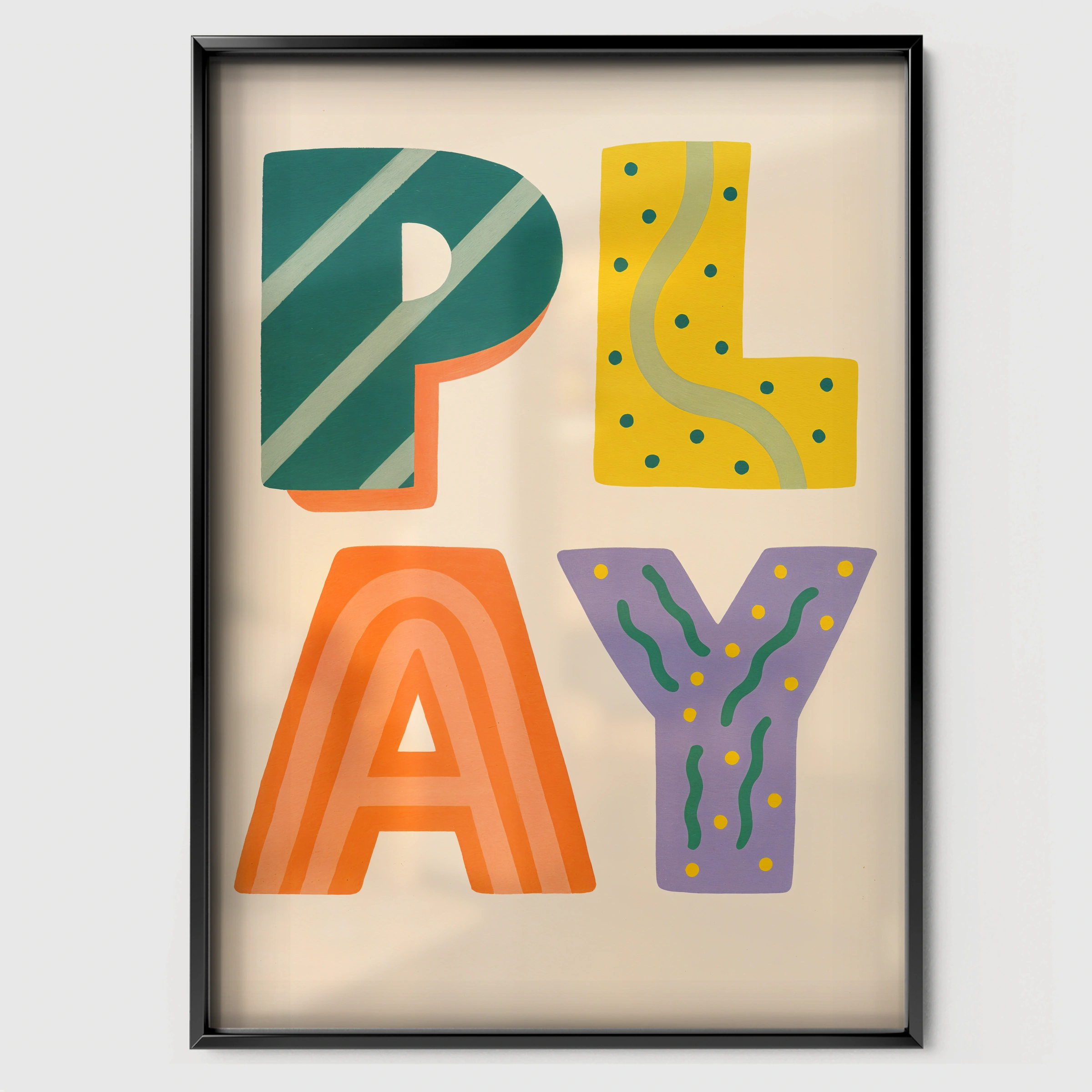 Play Nursery Print - black framed nursery wall art print