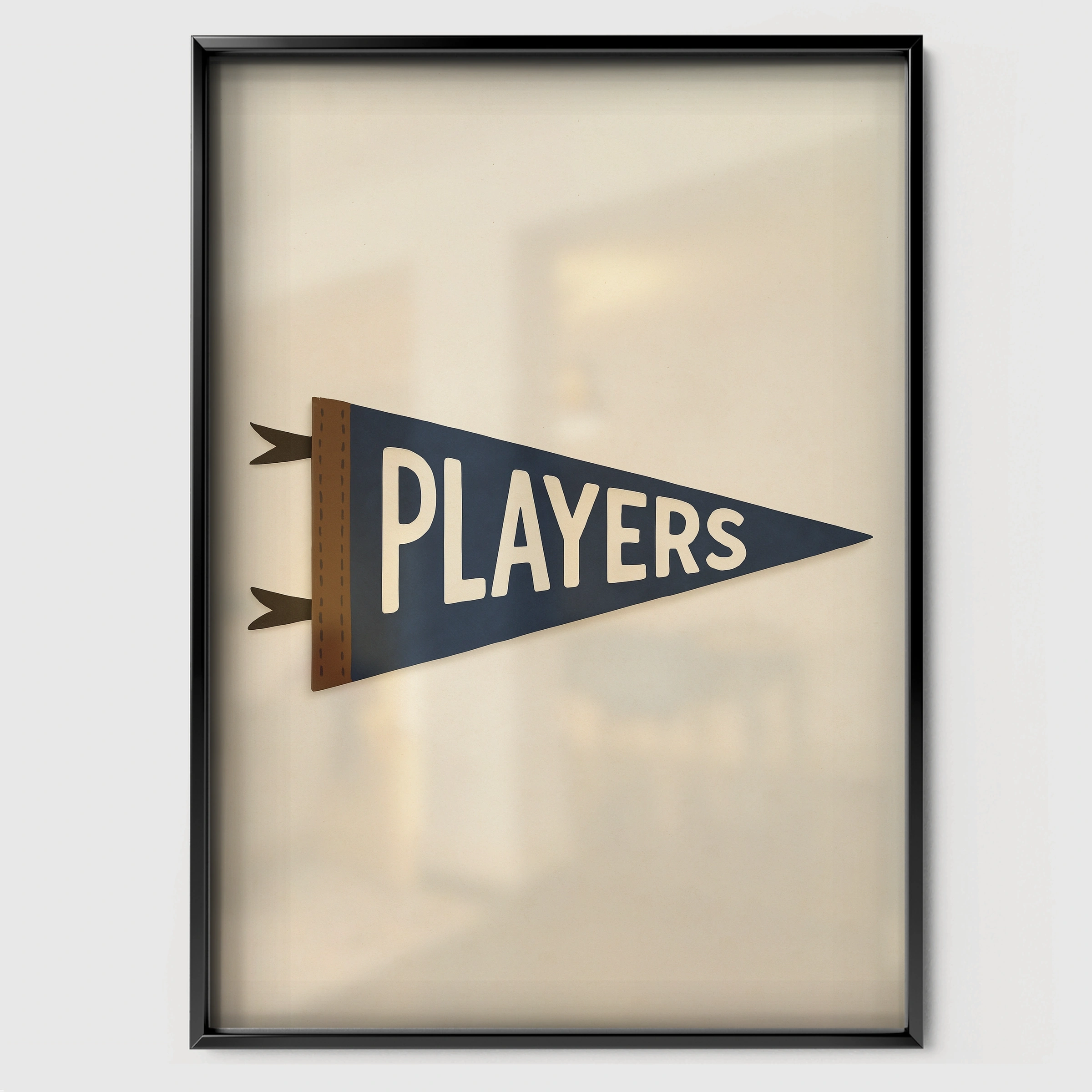 Players Pennant Nursery Print - black framed nursery wall art print