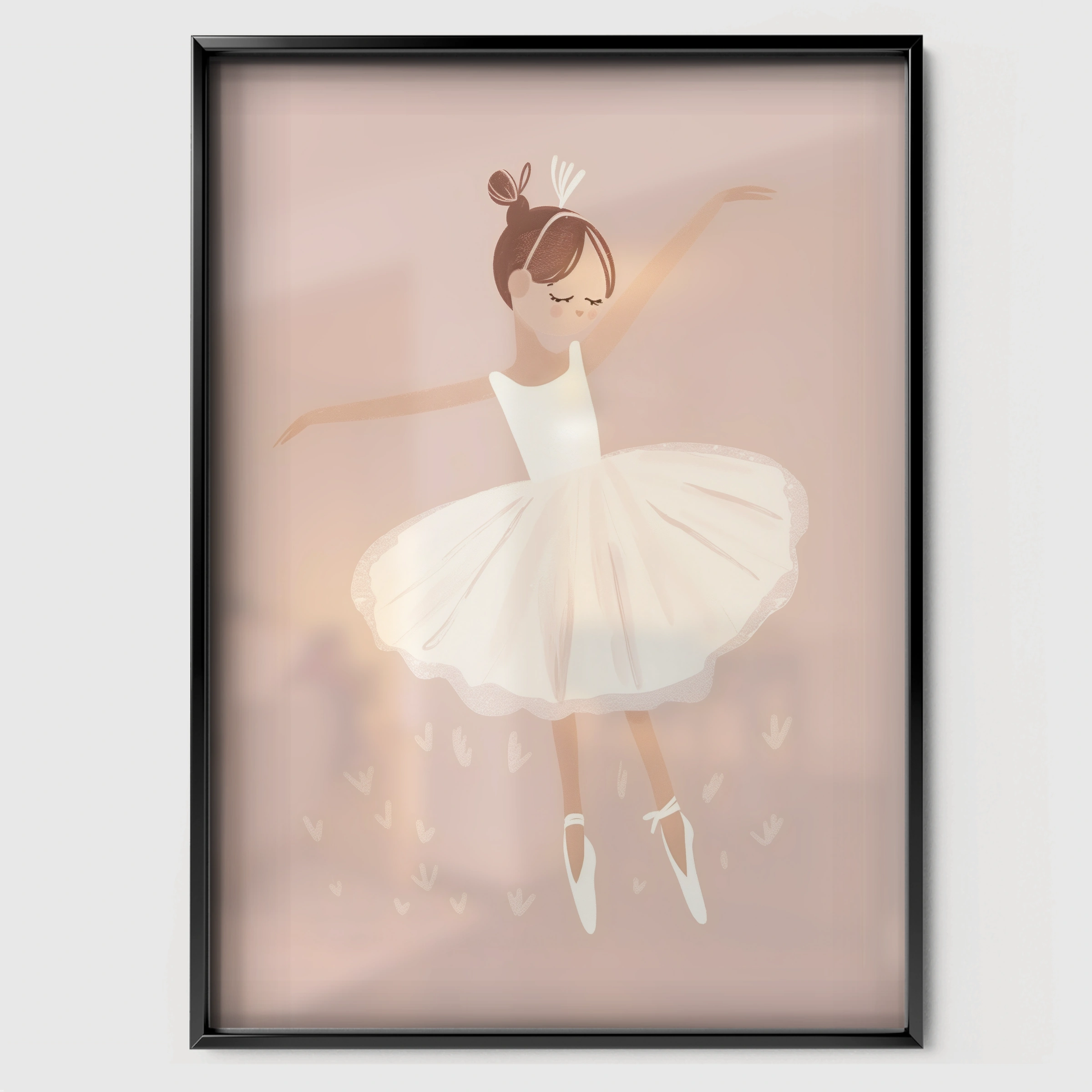 Prima Ballerina Nursery Print - black framed nursery wall art print