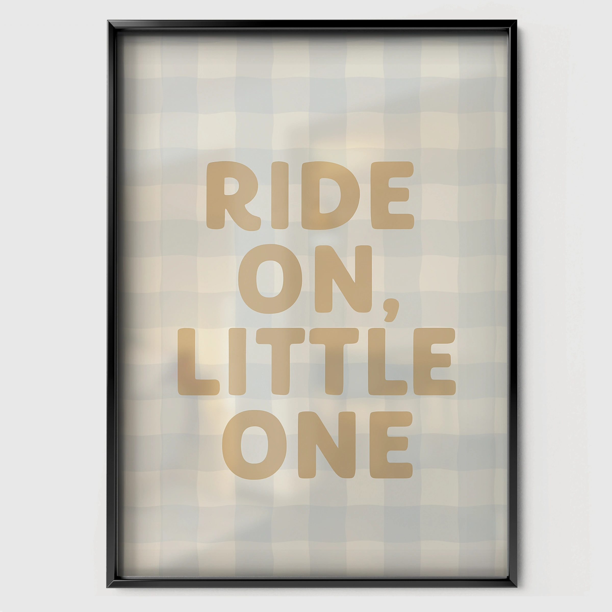 Ride On Little One Nursery Print - black framed nursery wall art print