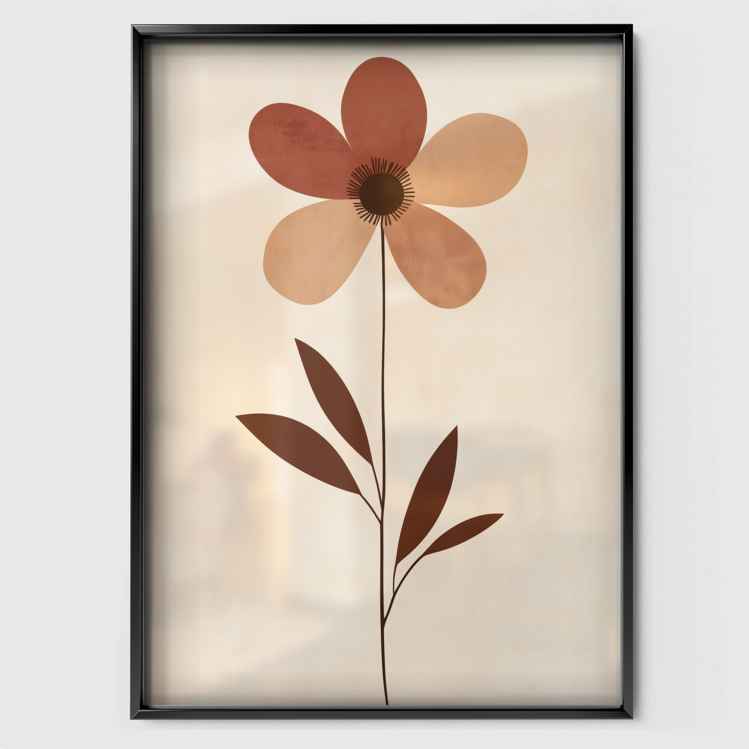Single Flower Nursery Print - black framed nursery wall art print
