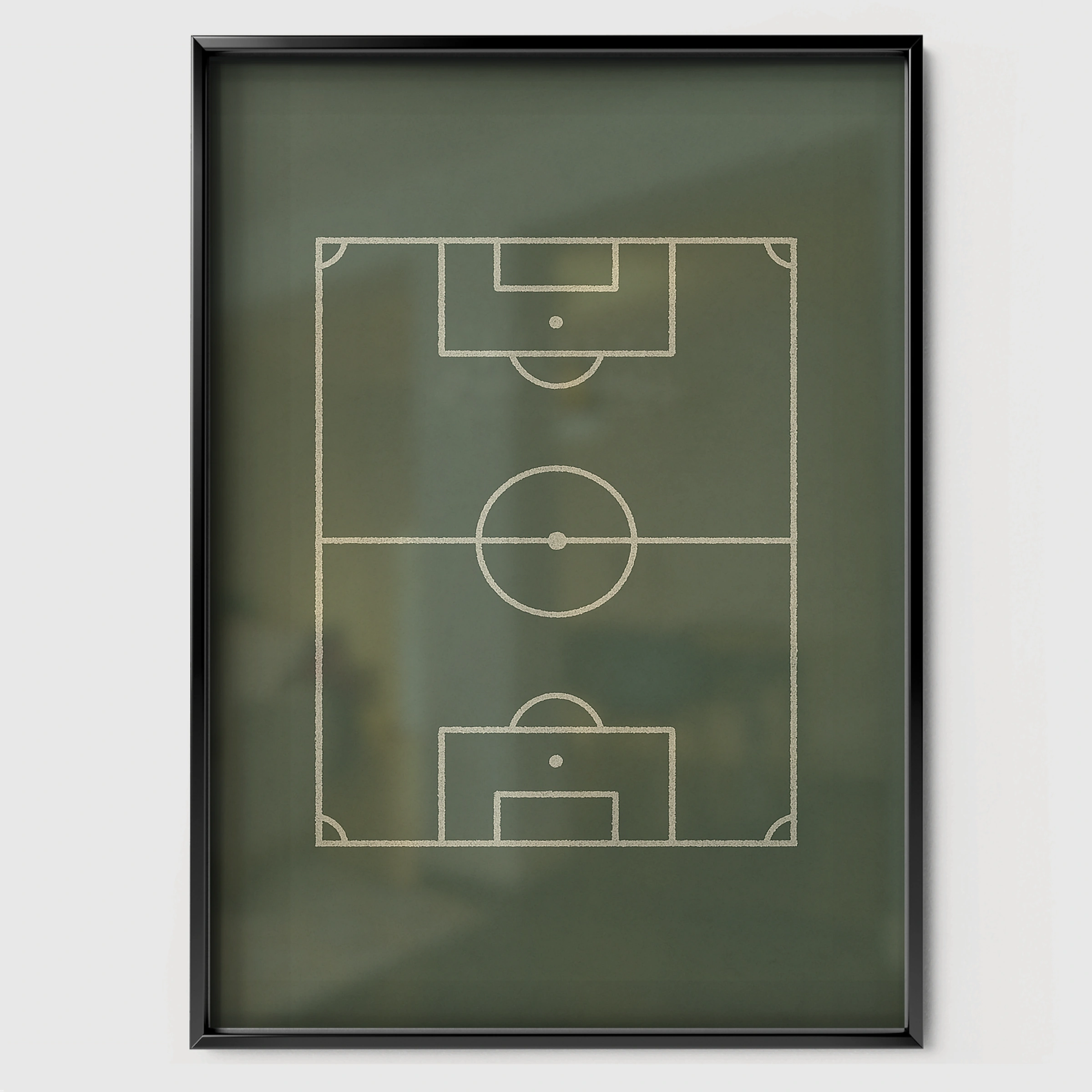 Soccer Field Nursery Print - black framed nursery wall art print