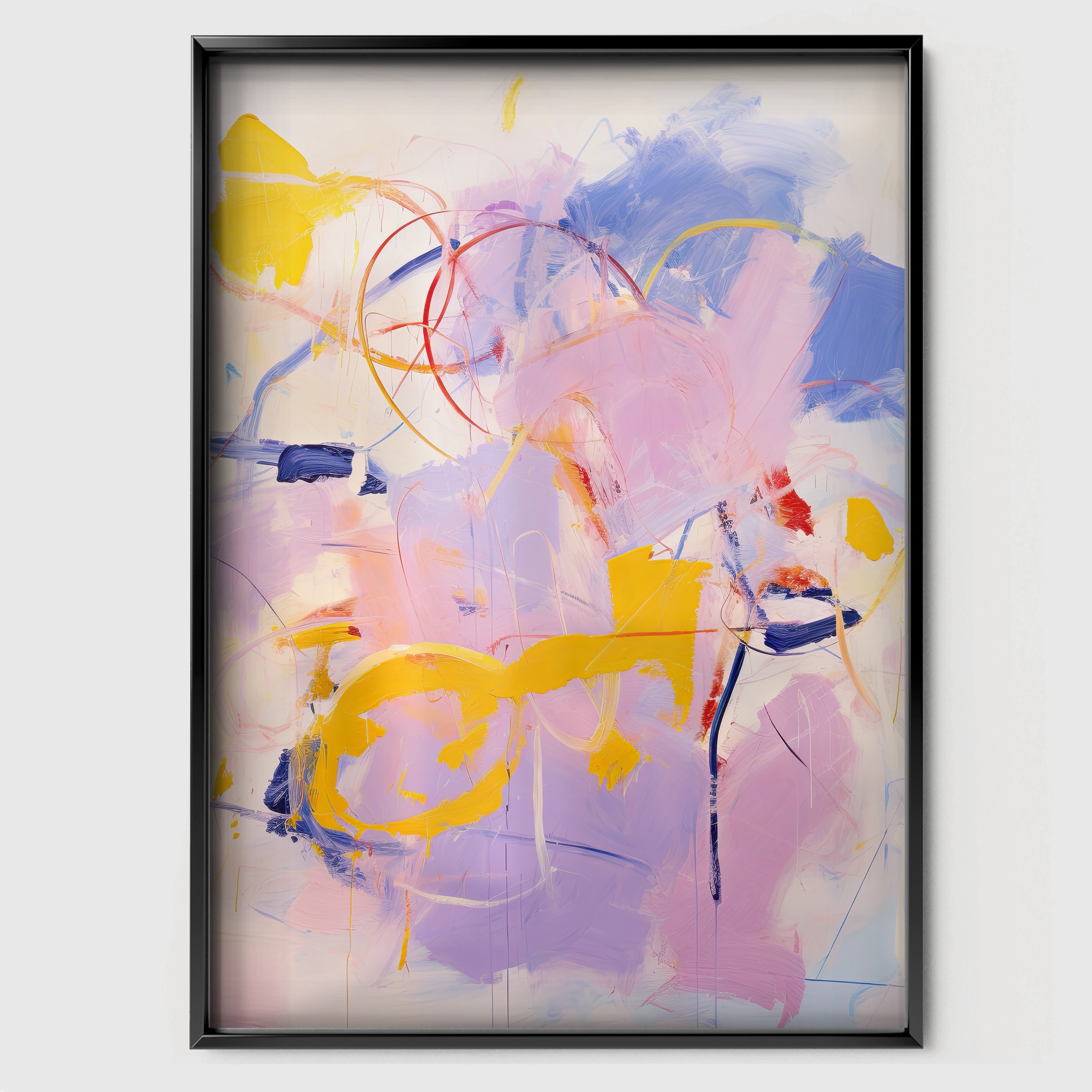 Soft Abstract Nursery Print - black framed nursery wall art print