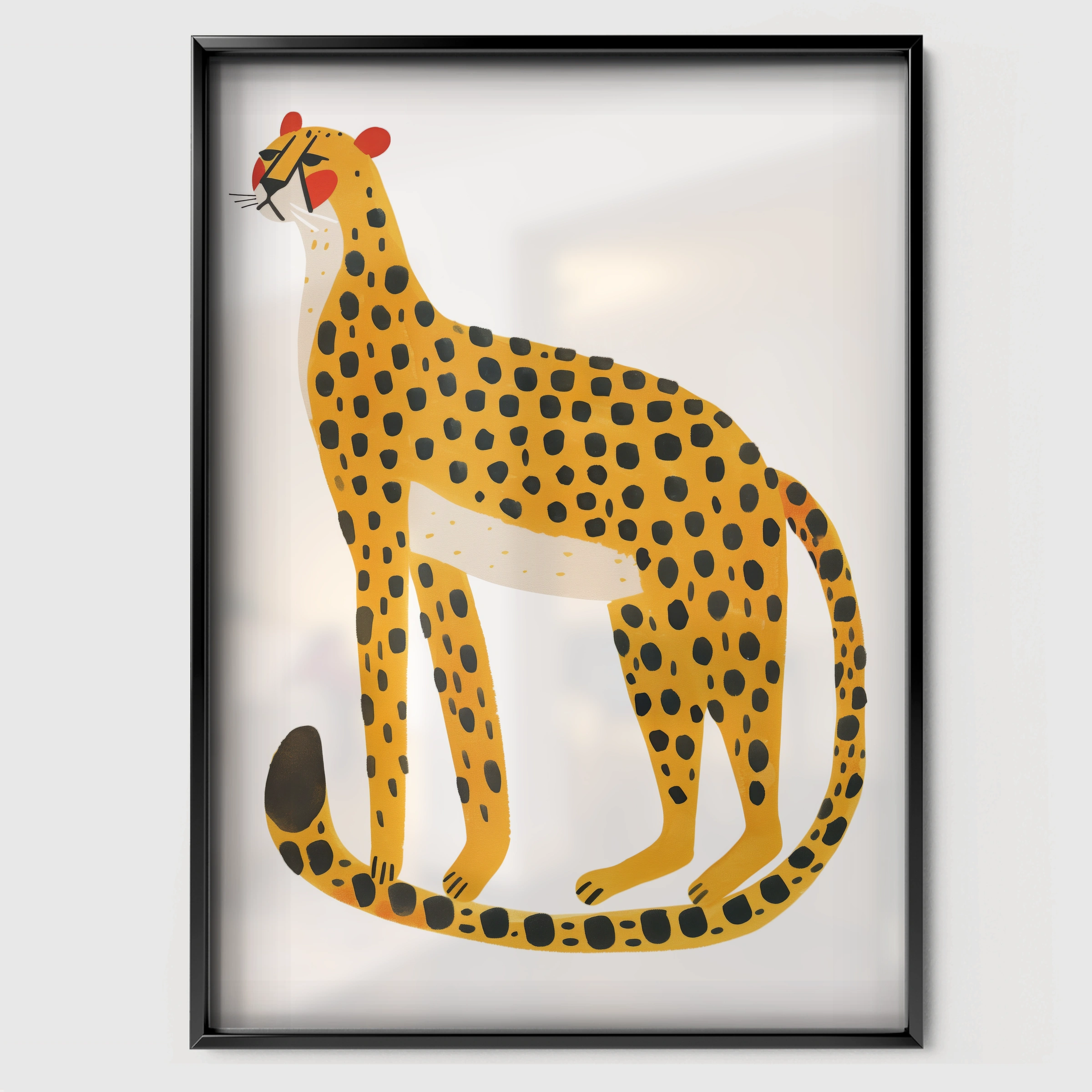 Spotted Cheetah Nursery Print - black framed nursery wall art print