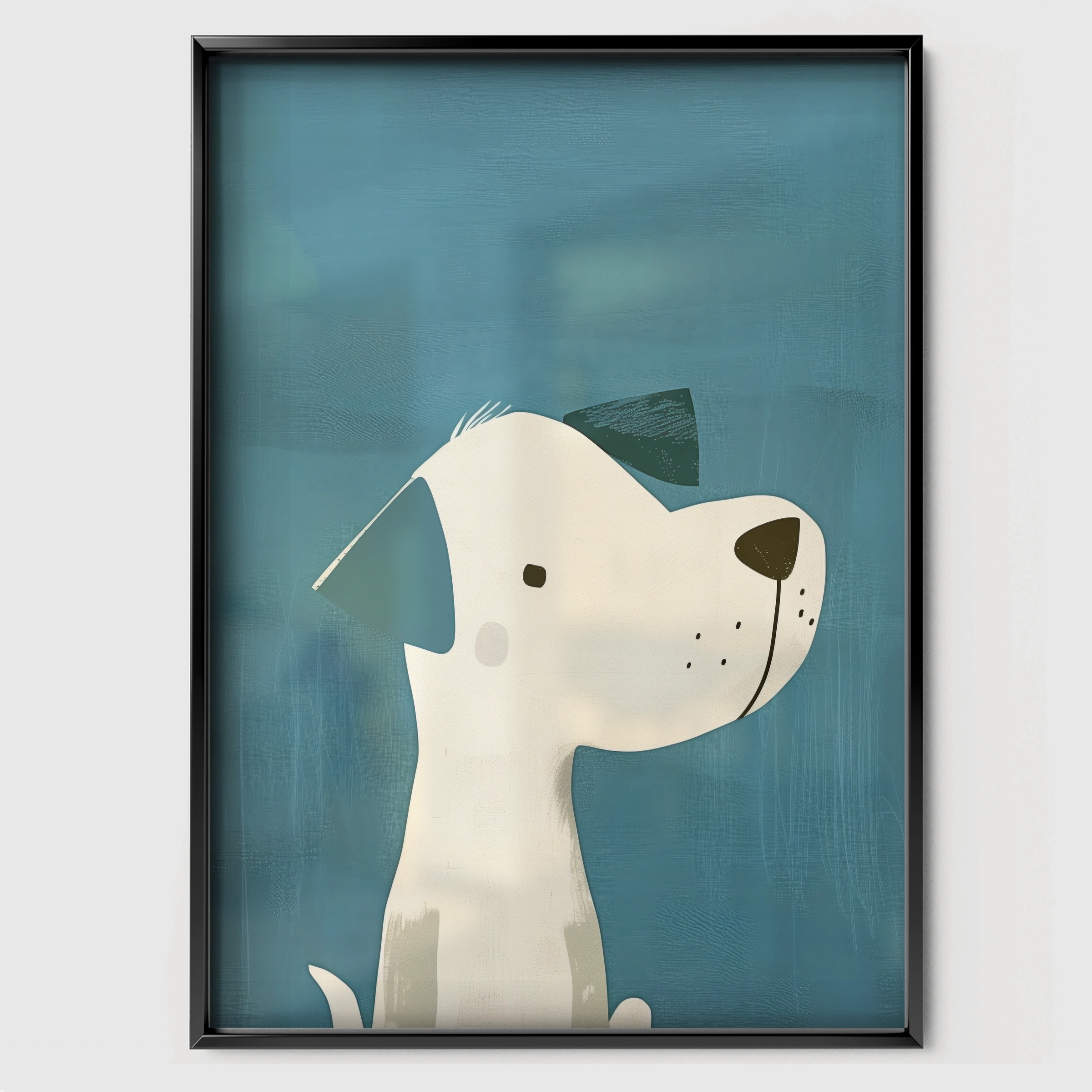 Spotty Dog Nursery Print - black framed nursery wall art print