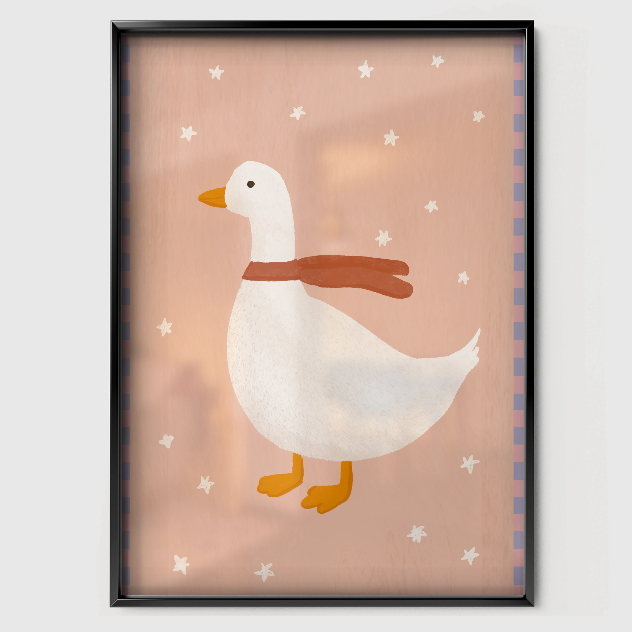 Sweet Goose Nursery Print - black framed nursery wall art print