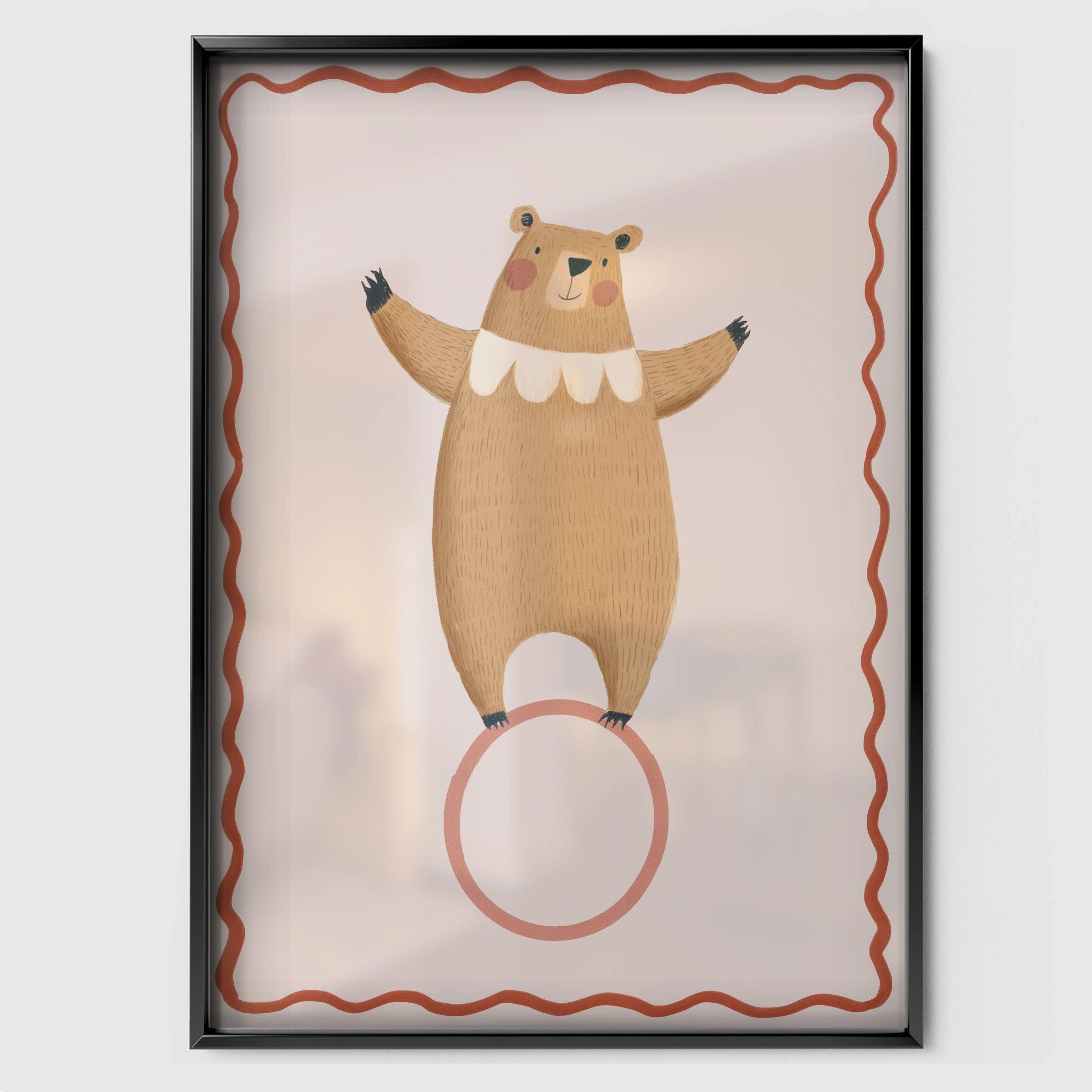 Sweet Little Bear Nursery Print - black framed nursery wall art print