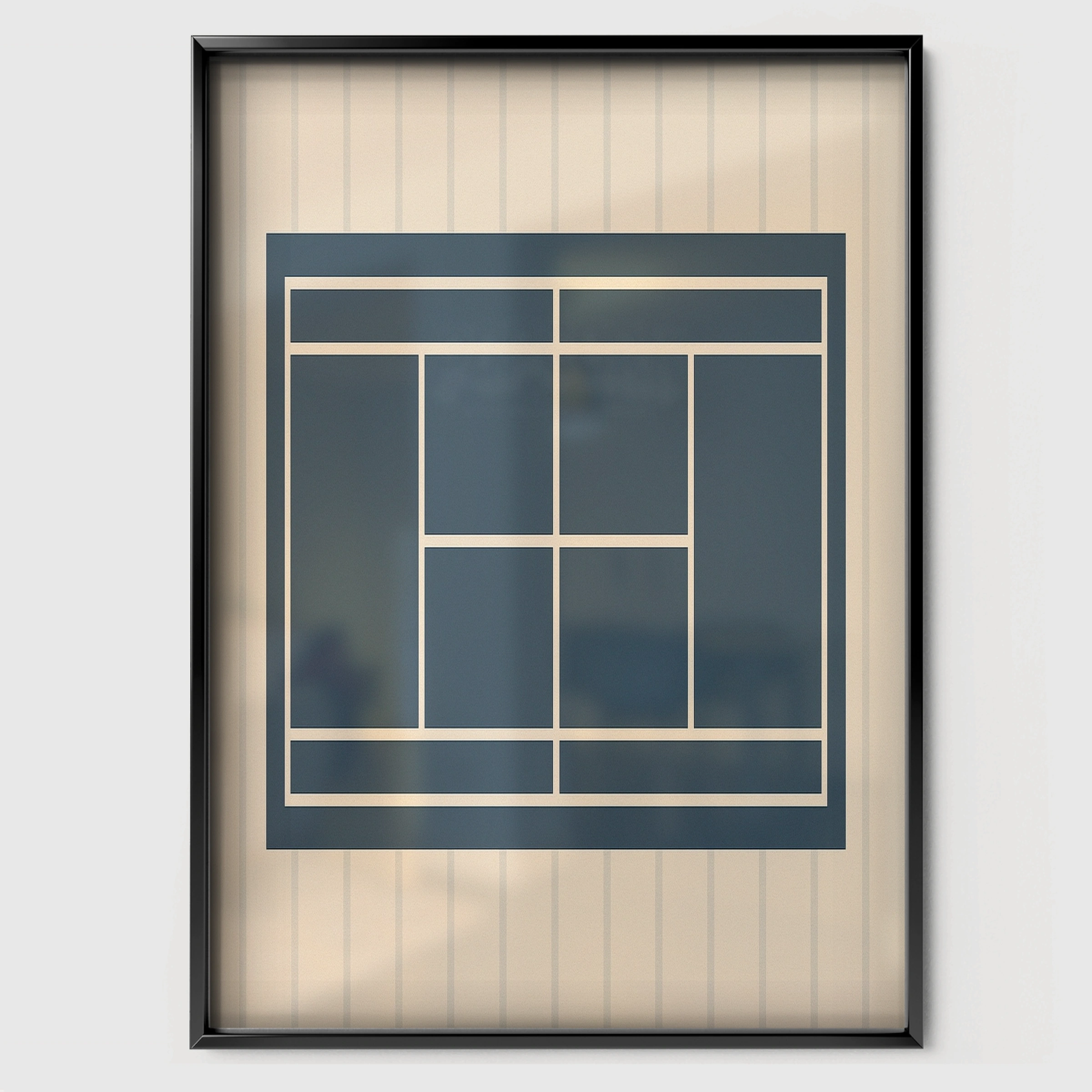 Tennis Court Nursery Print - black framed nursery wall art print