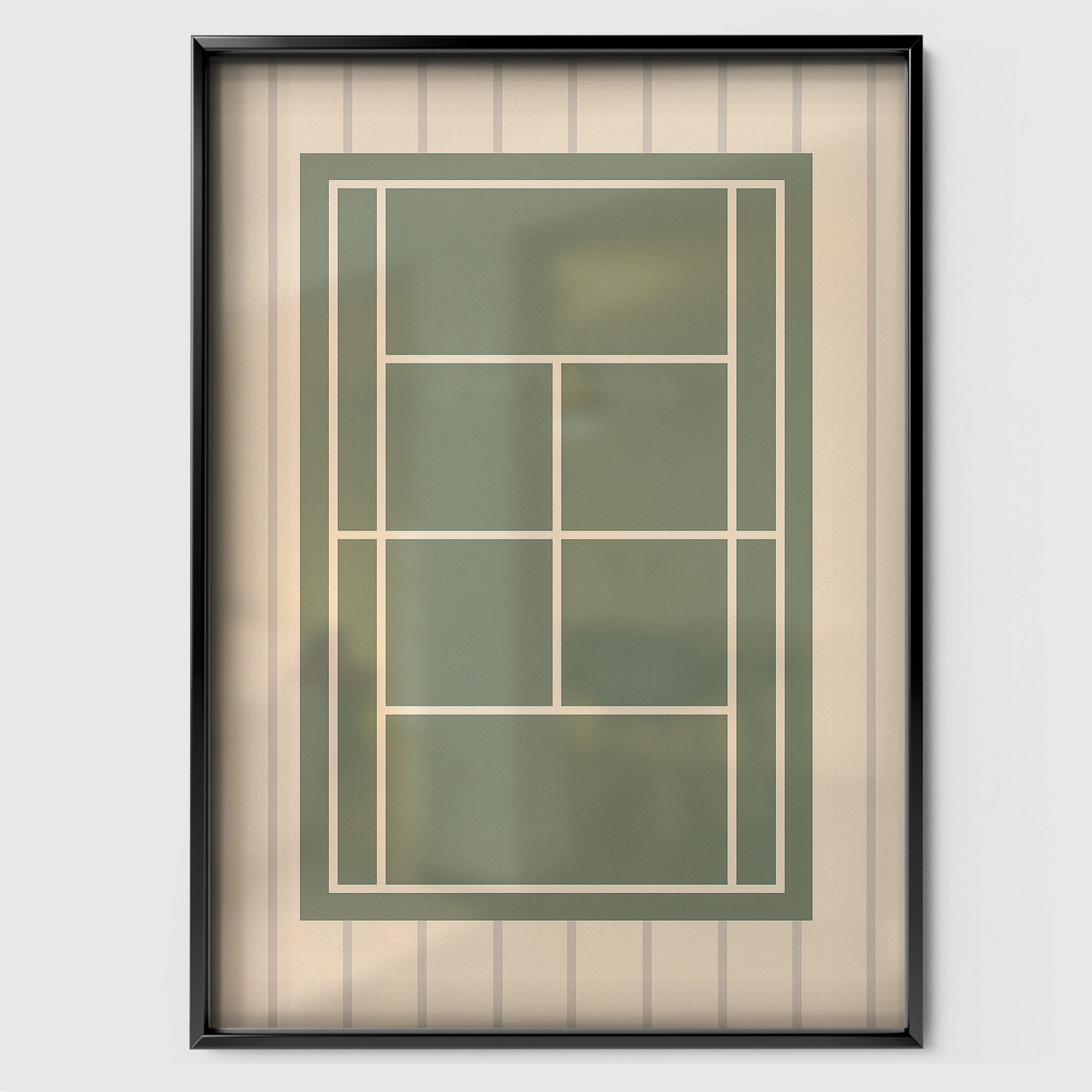 Tennis Court Two Nursery Print - black framed nursery wall art print