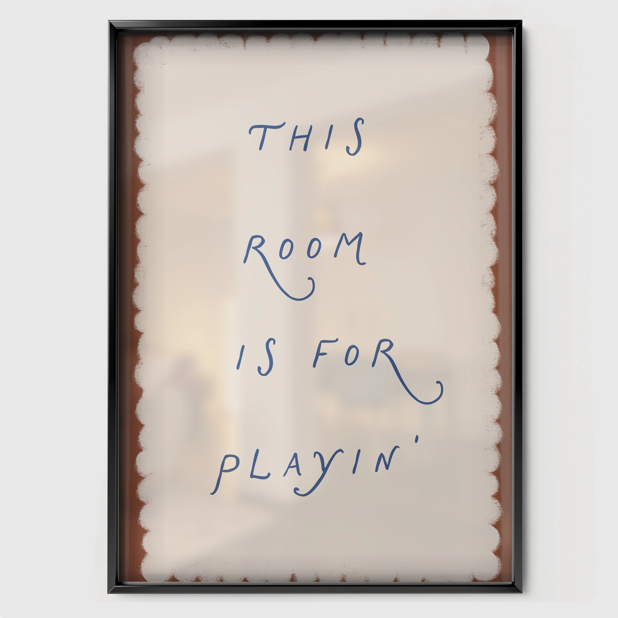 This Room Is For Playin Nursery Print - black framed nursery wall art print