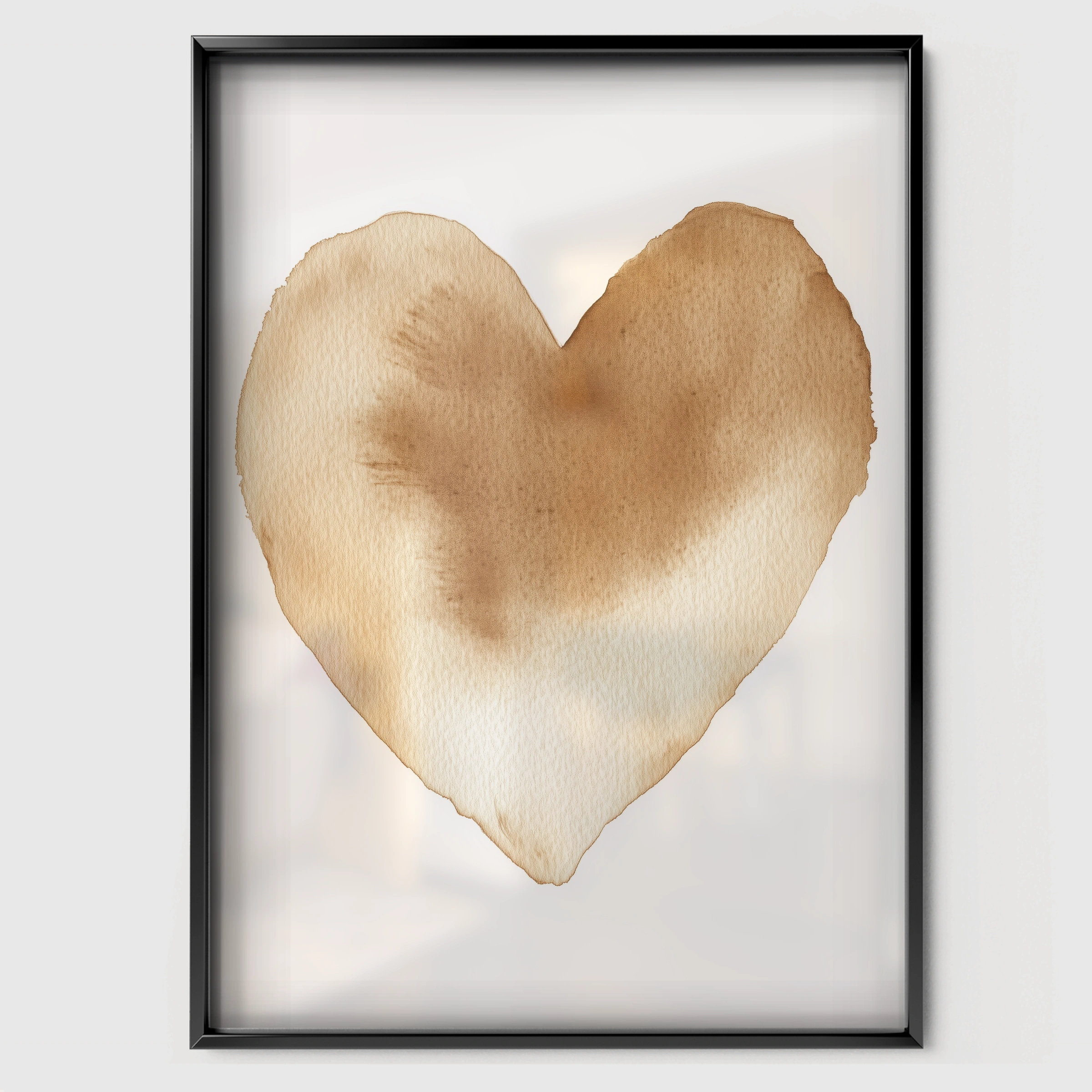 Watercolor Heart Nursery Print - black framed nursery wall art print