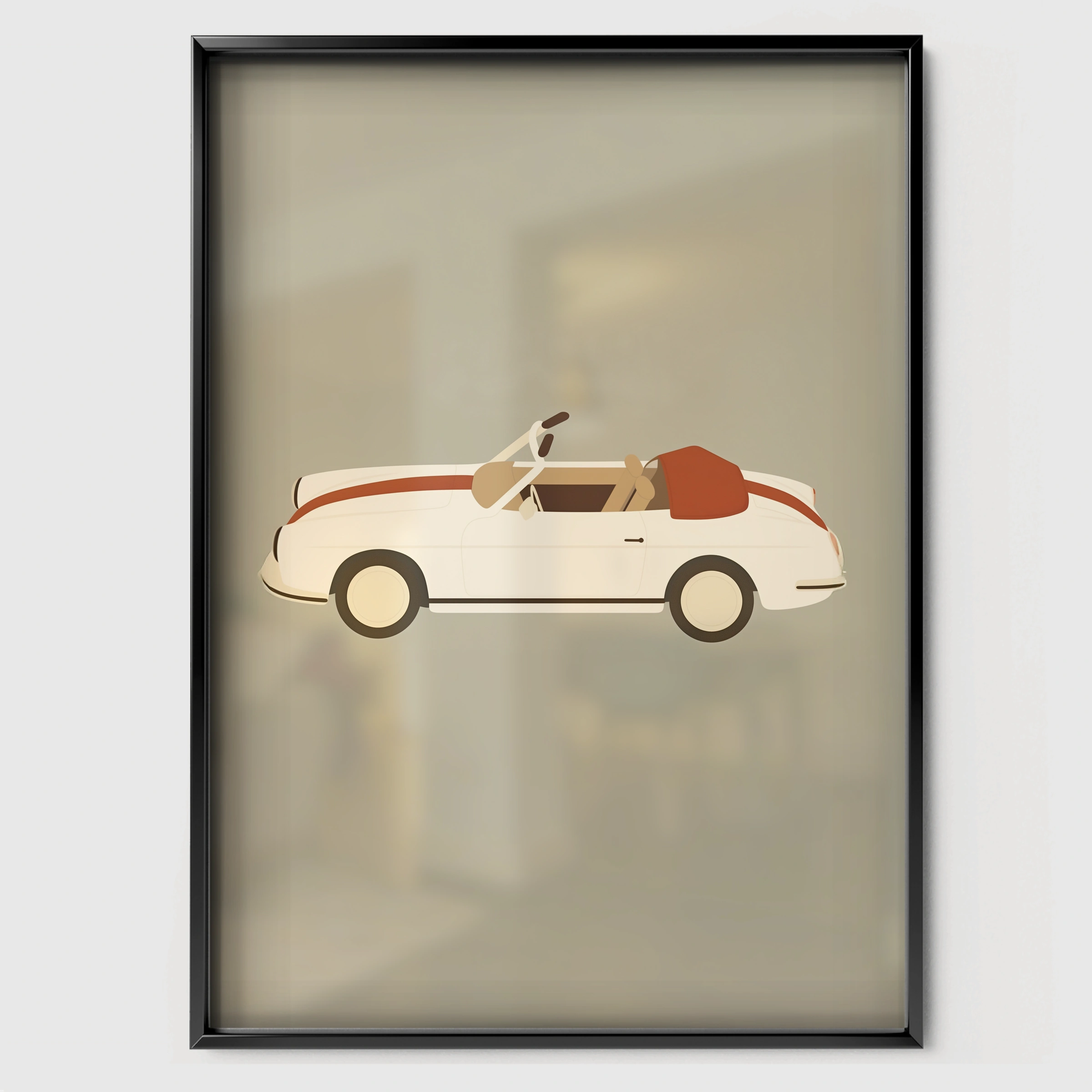 White Convertible Nursery Print - black framed nursery wall art print