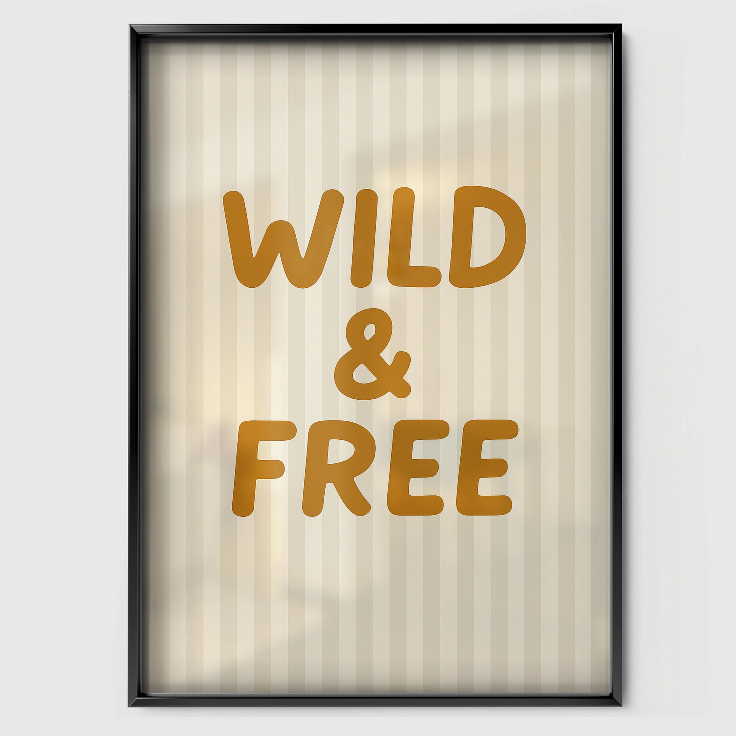 Wild and Free Nursery Print - black framed nursery wall art print
