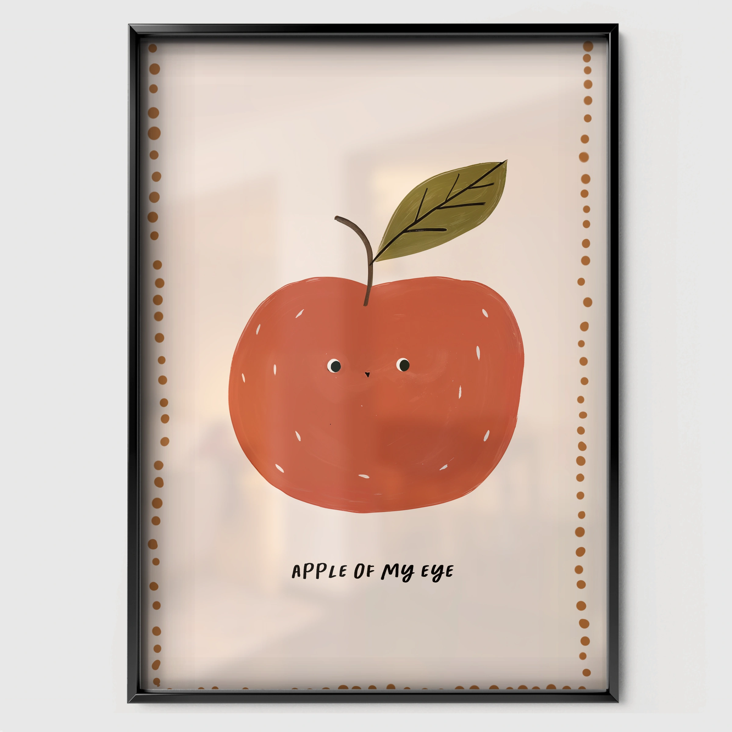 You Are So Sweet Apple Nursery Print - black framed nursery wall art print