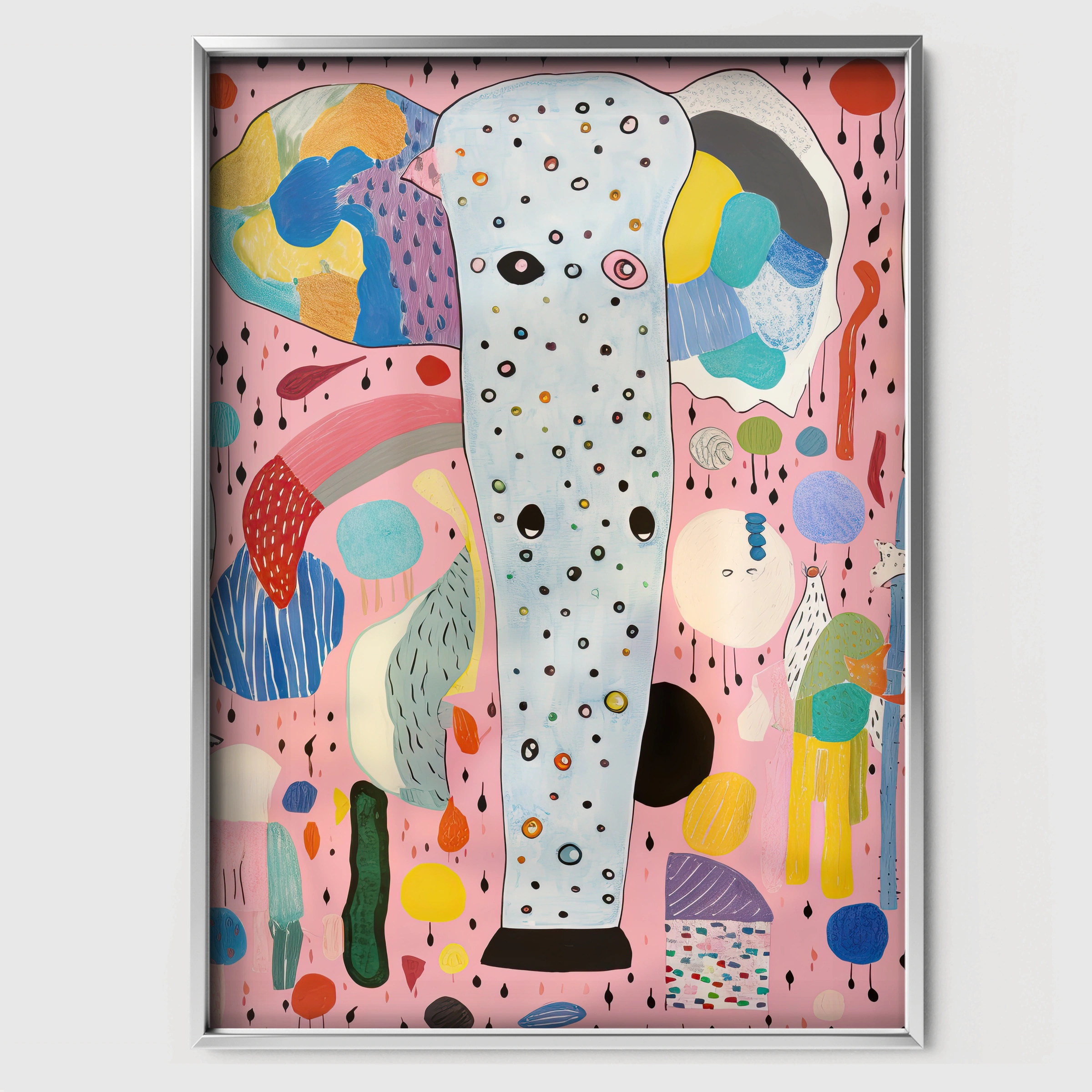 Abstract Giraffe Nursery Print - white framed nursery wall art print