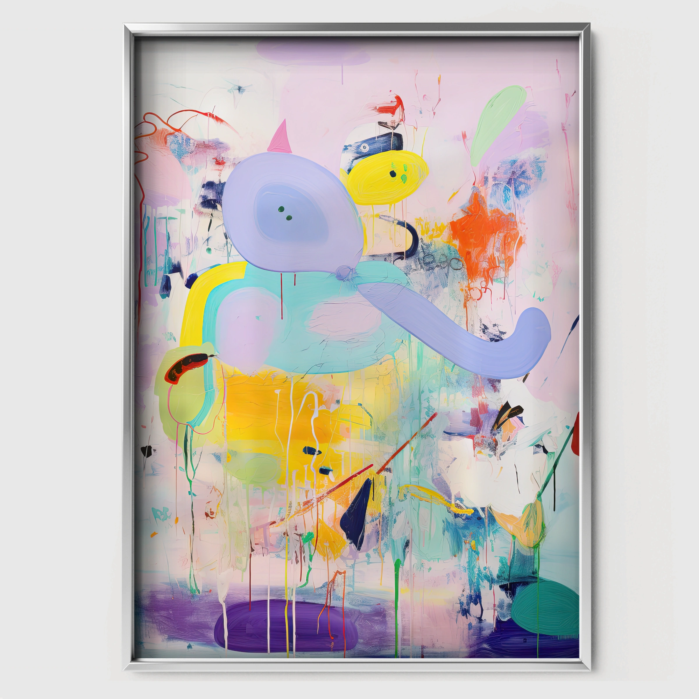 Abstract Horse Nursery Print - white framed nursery wall art print