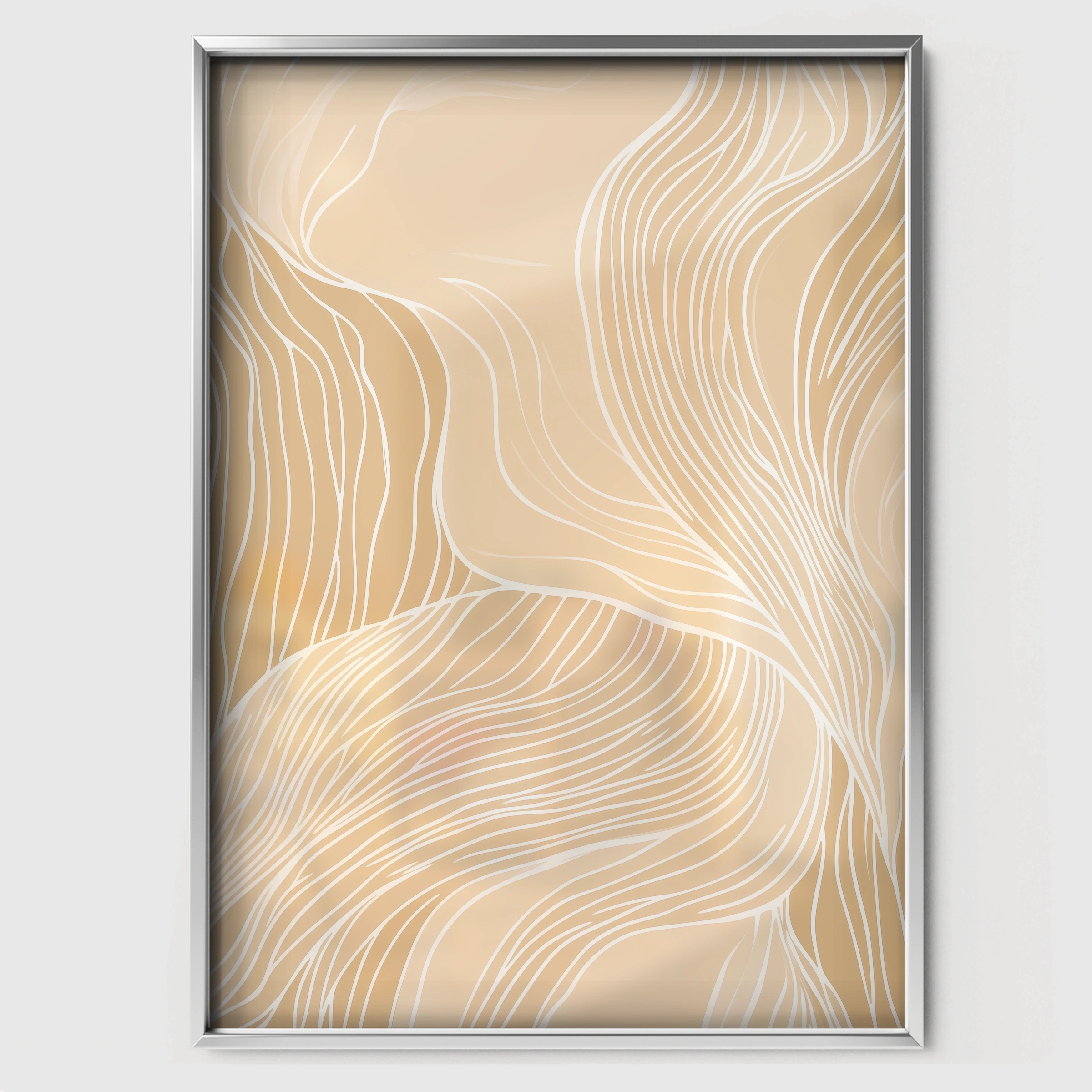 Abstract Lines Nursery Print - white framed nursery wall art print