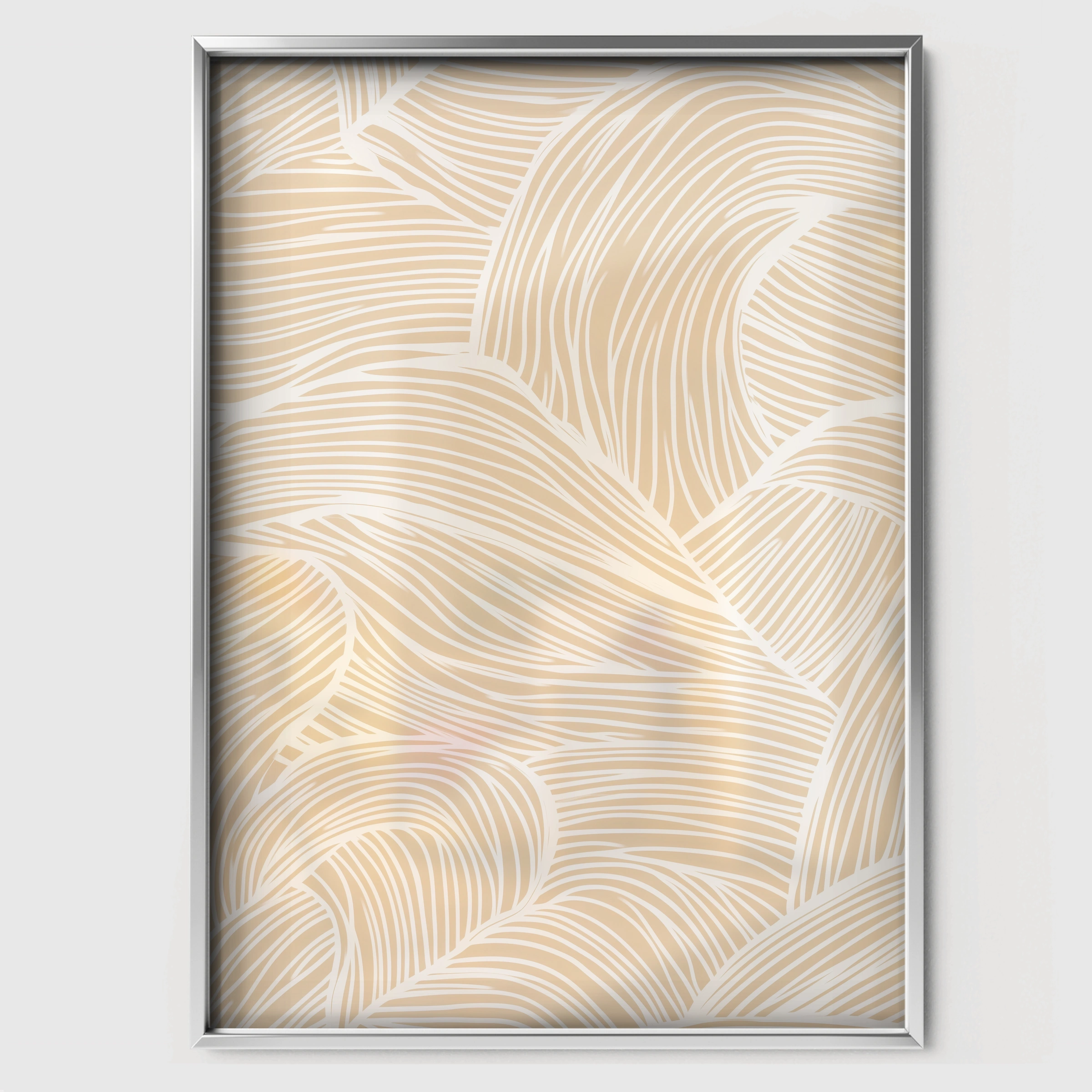 Abstract Waves Nursery Print - white framed nursery wall art print