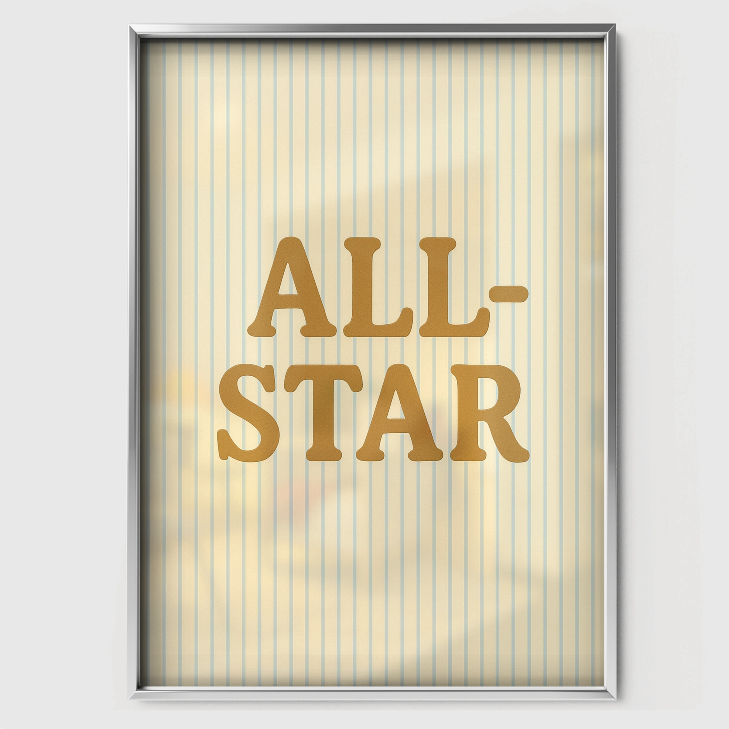 All Star Nursery Print - white framed nursery wall art print
