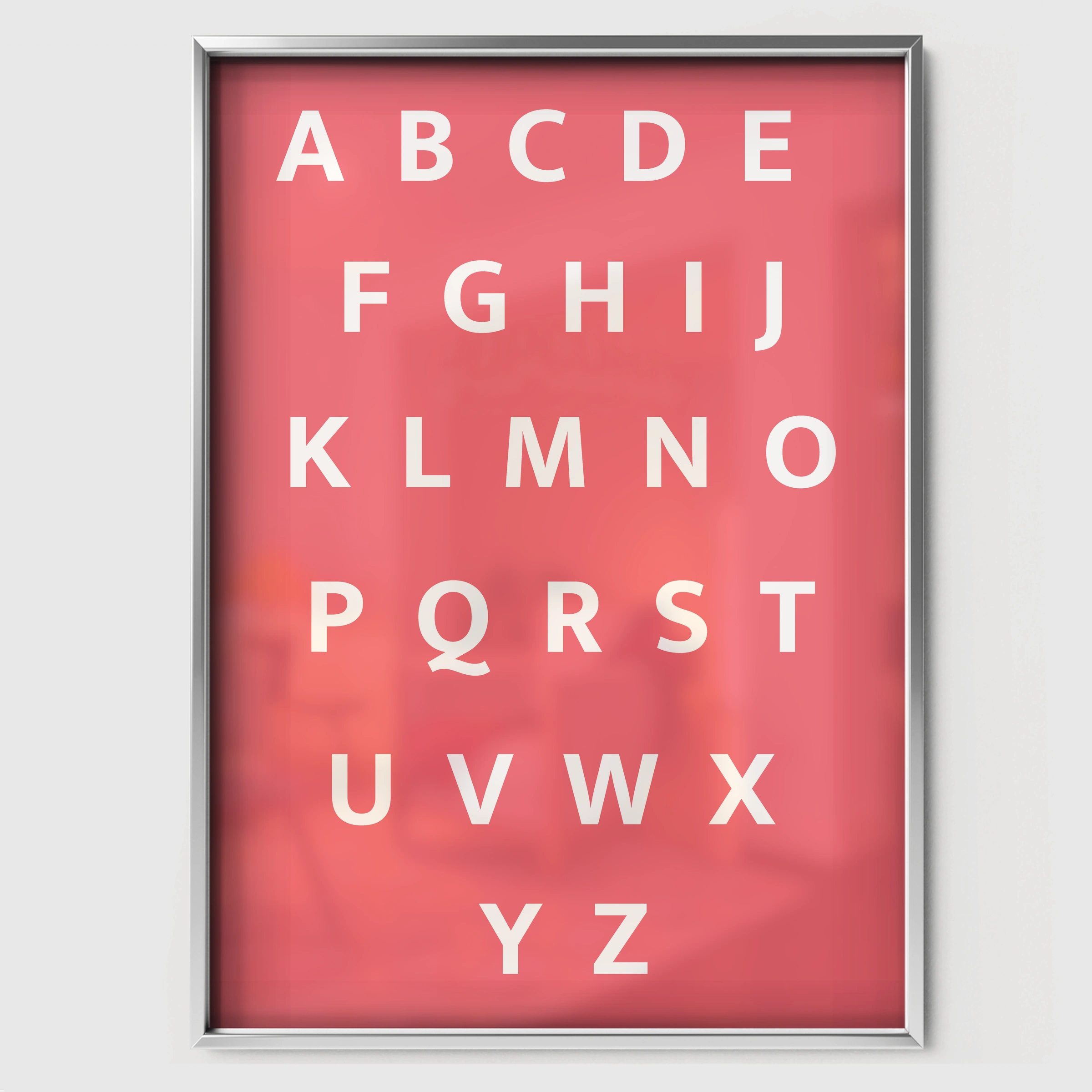 Alphabet Chart Nursery Print - white framed nursery wall art print
