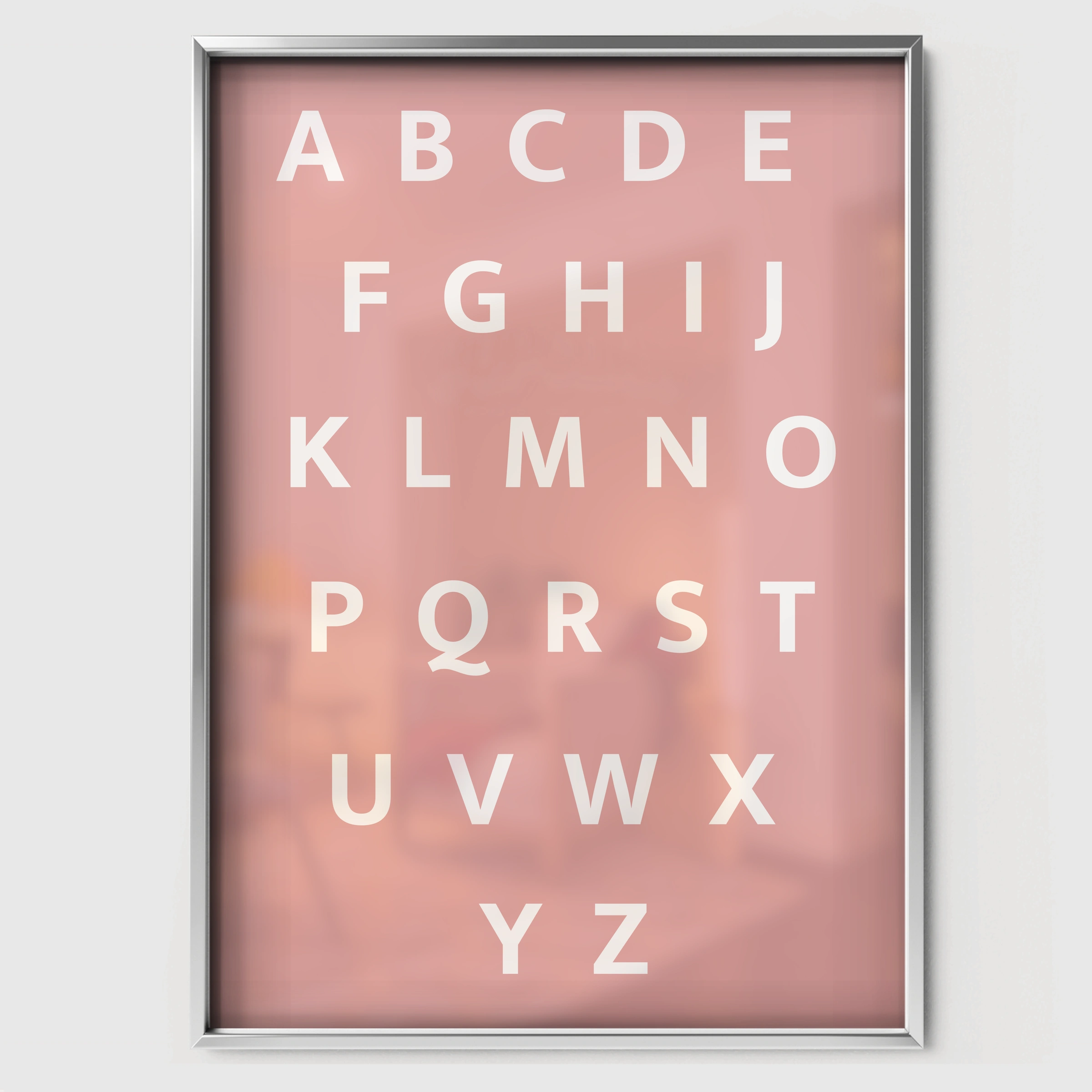 Alphabet Chart Two Nursery Print - white framed nursery wall art print
