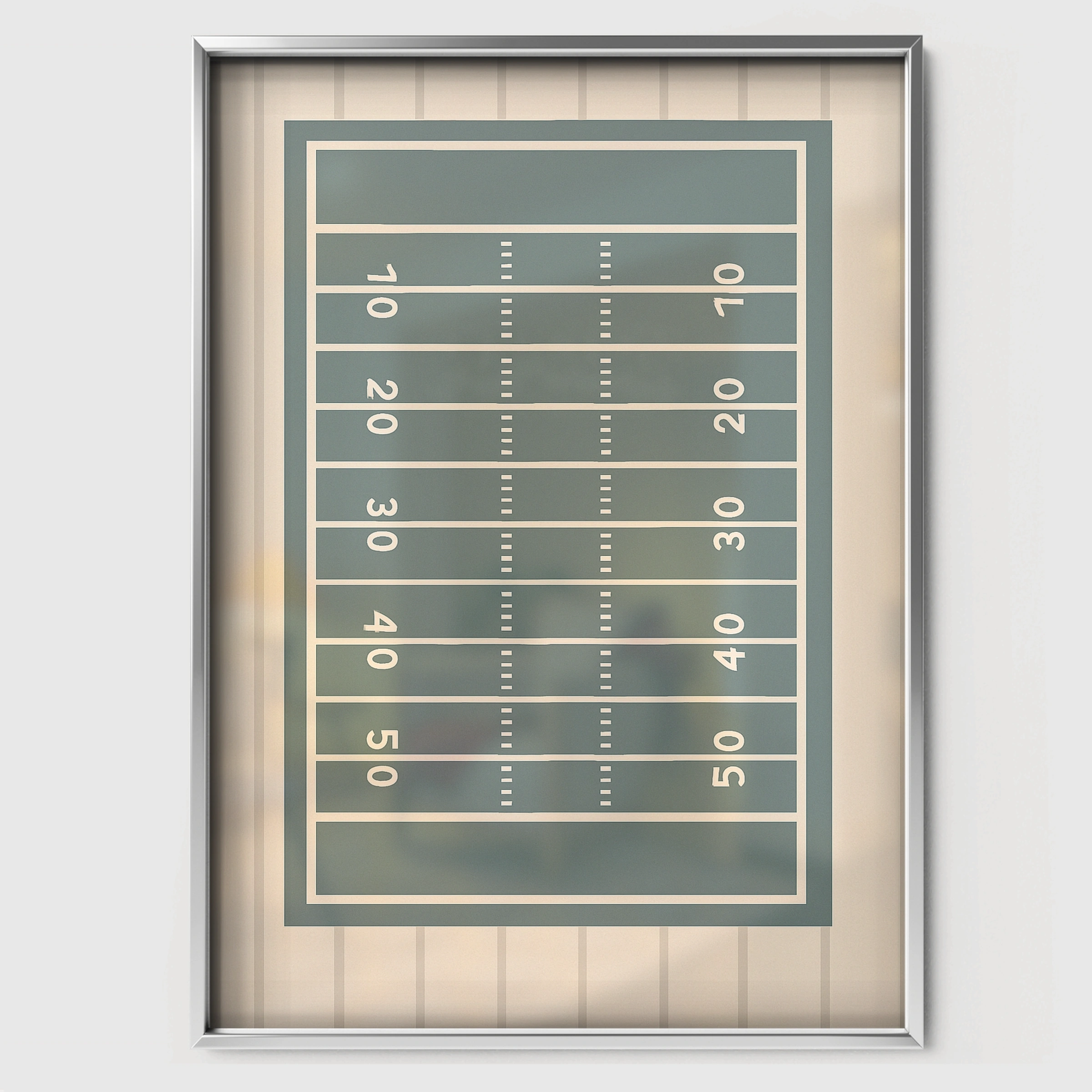 American Football Field Nursery Print - white framed nursery wall art print