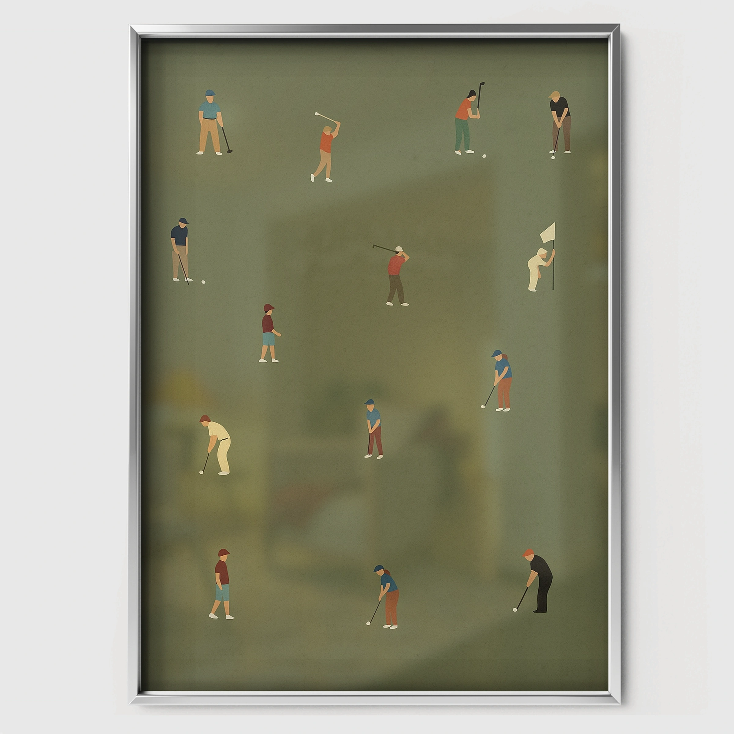 Animal Golfers Nursery Print - white framed nursery wall art print