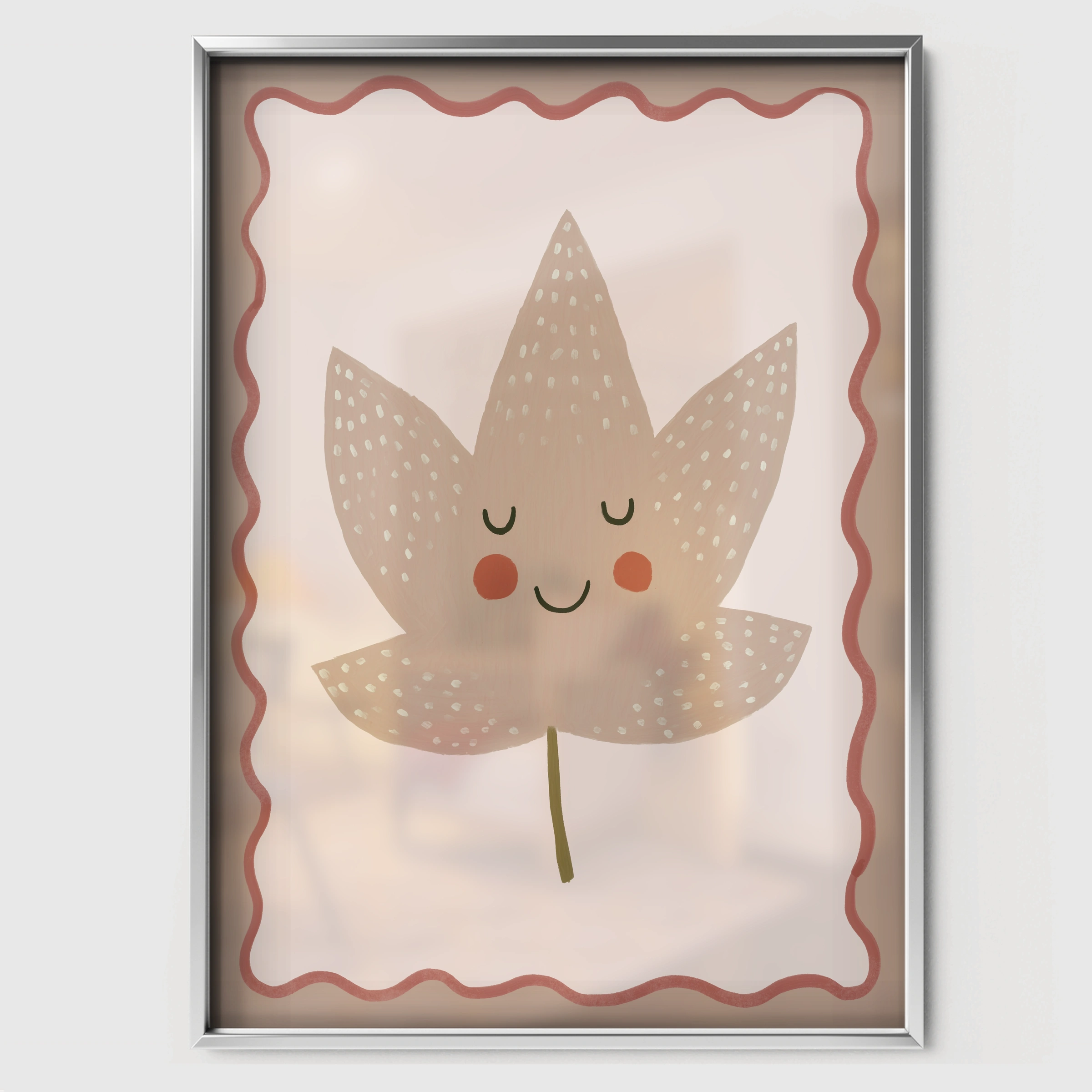 Autumn Leaf Nursery Print - white framed nursery wall art print