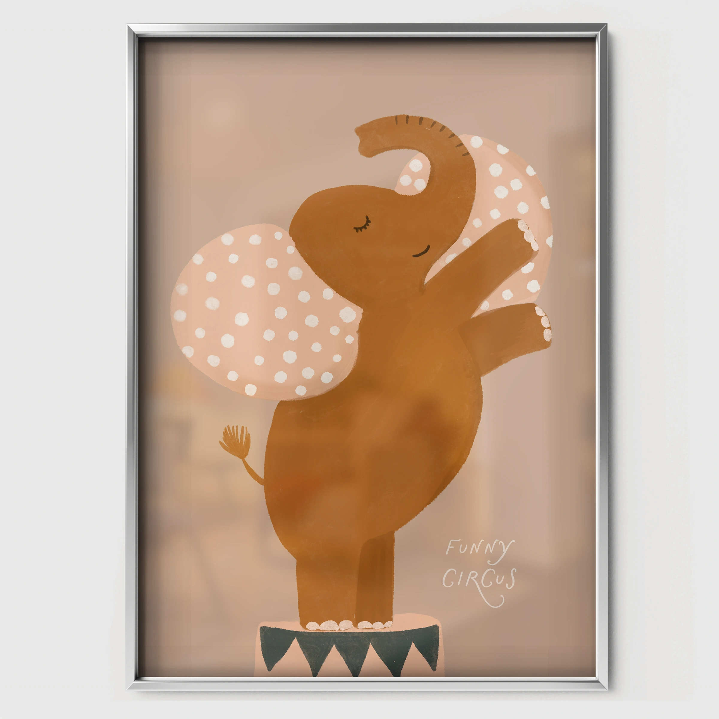 Autumn Squirrel Nursery Print - white framed nursery wall art print
