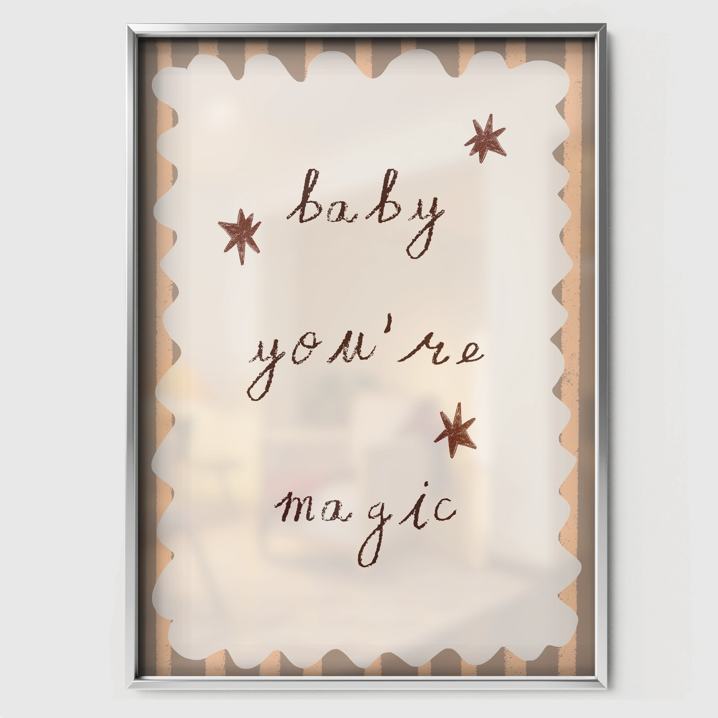Baby You're Magic Nursery Print - white framed nursery wall art print