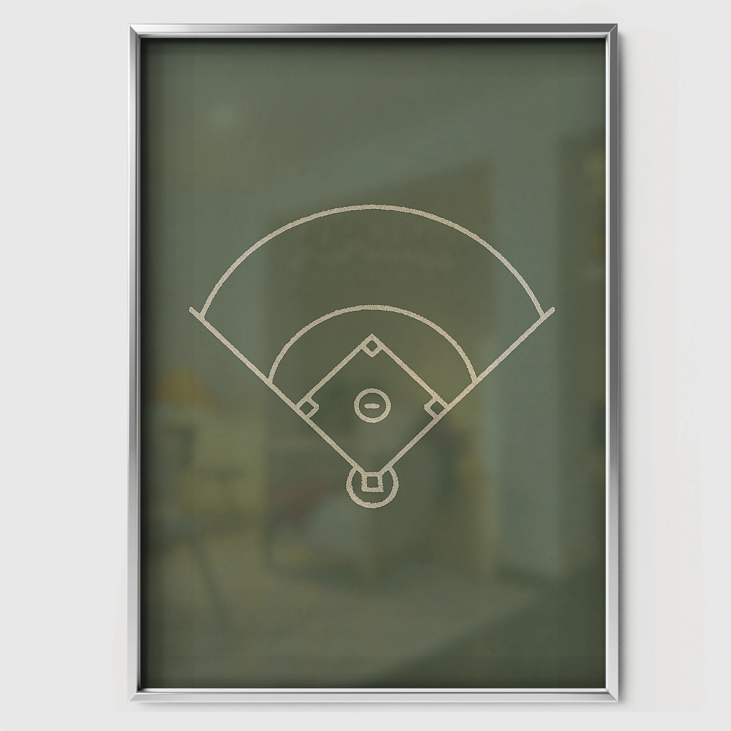 Baseball Diamond Nursery Print - white framed nursery wall art print